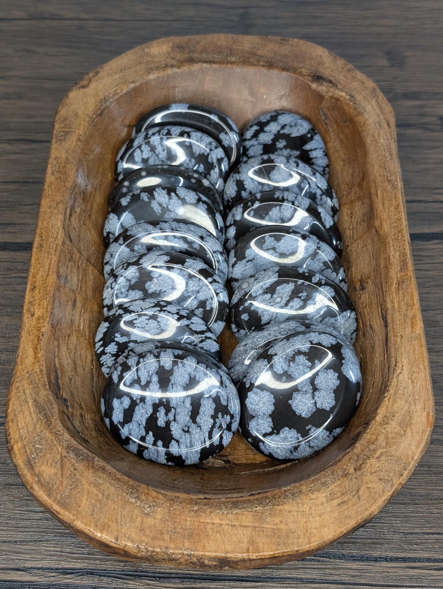 Snowflake Obsidian Worry Stone