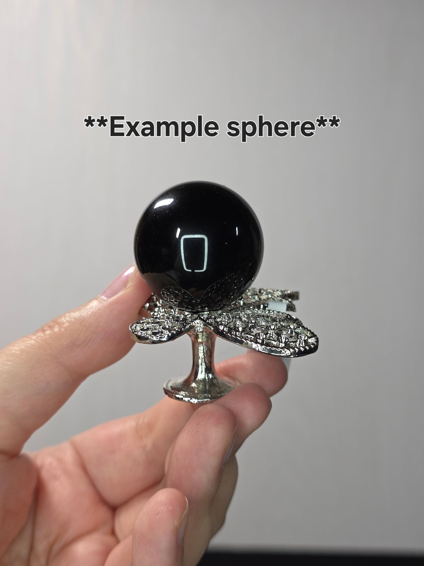 Silver Metal Butterfly Sphere Stand