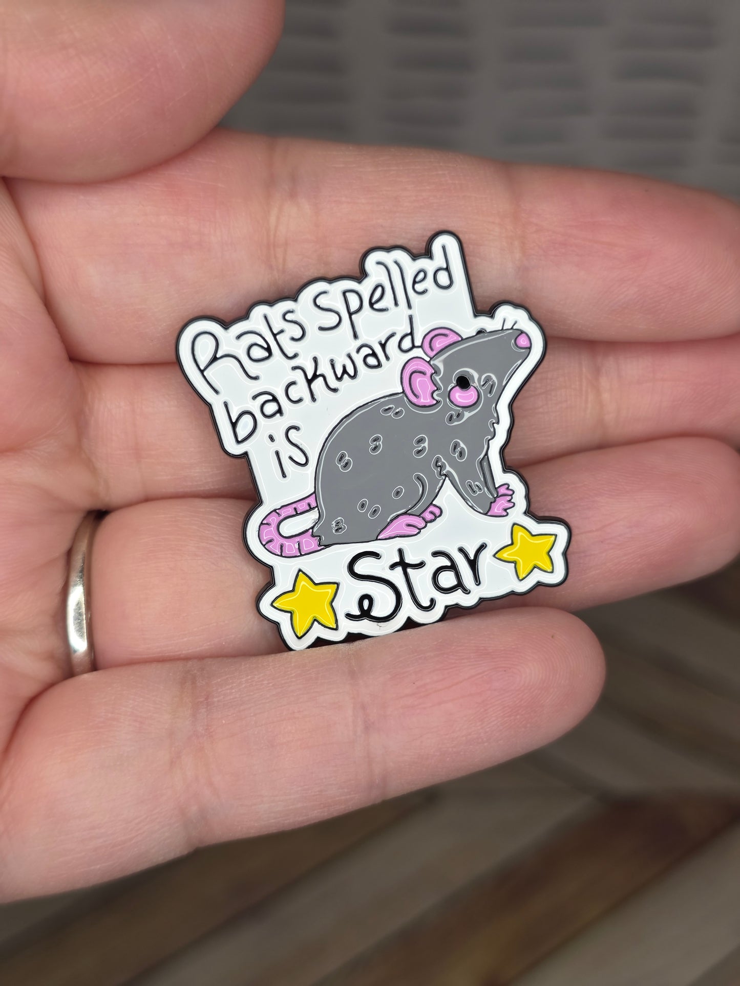 Rats Backwards Enamel Pin