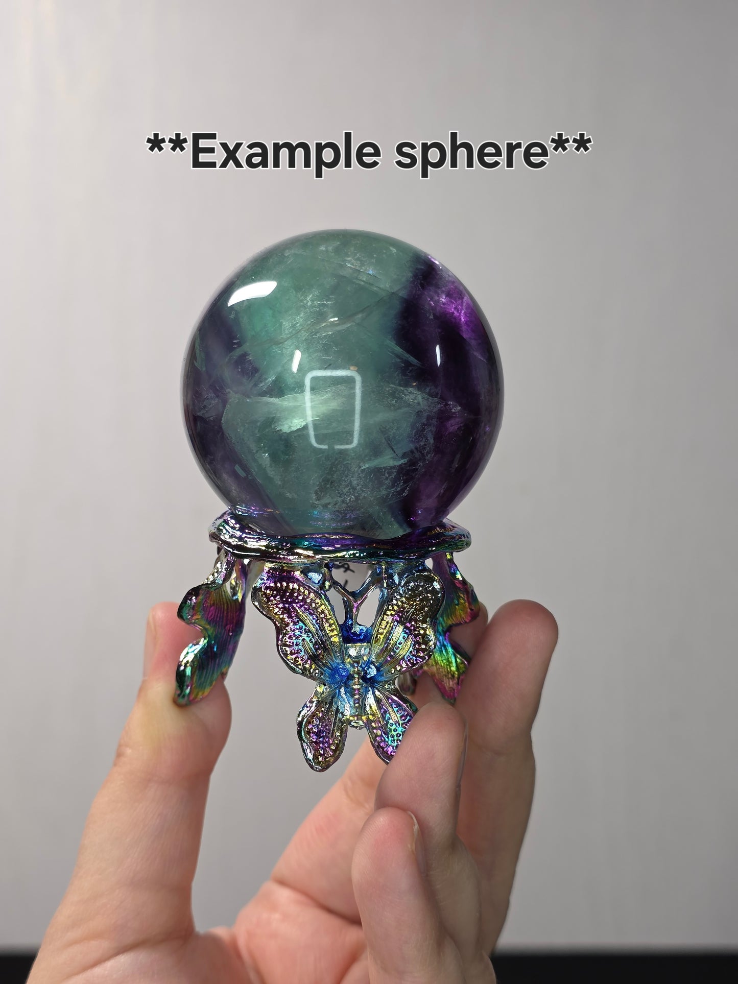 Rainbow Metal Butterfly Sphere Stand