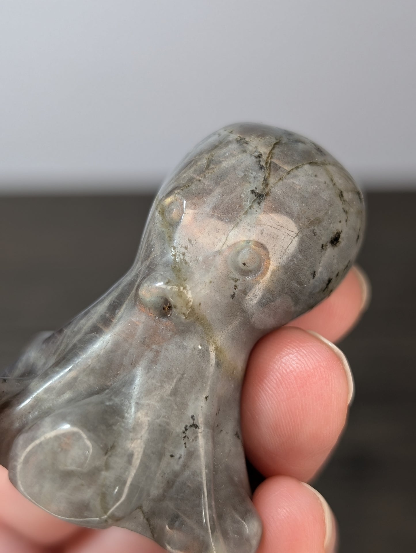 Labradorite Octopus Carving