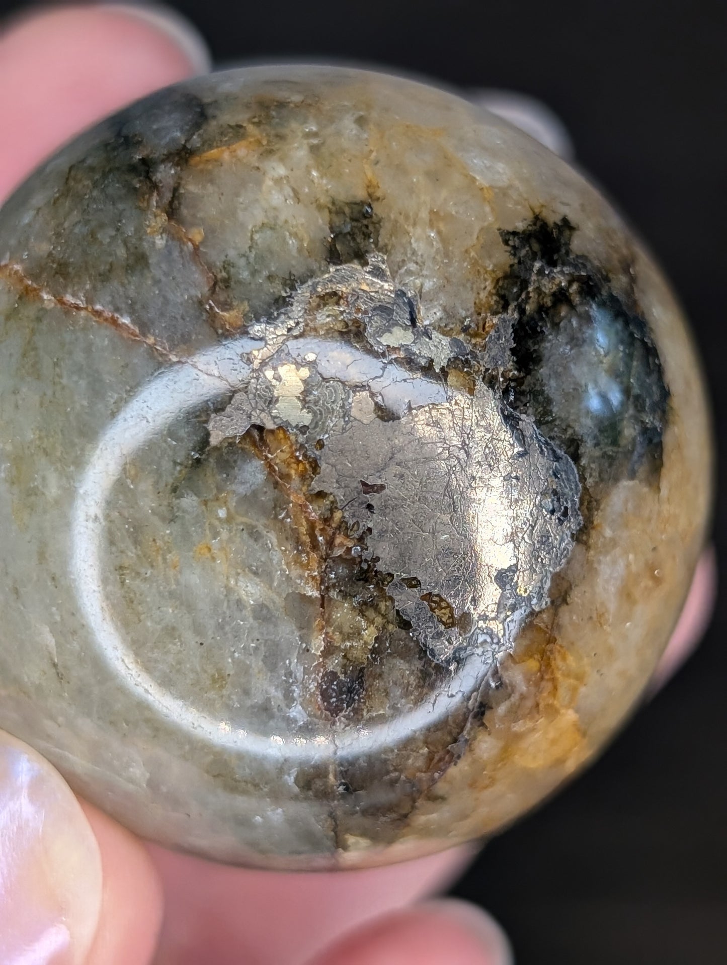 Golden Healer with Pyrite Sphere