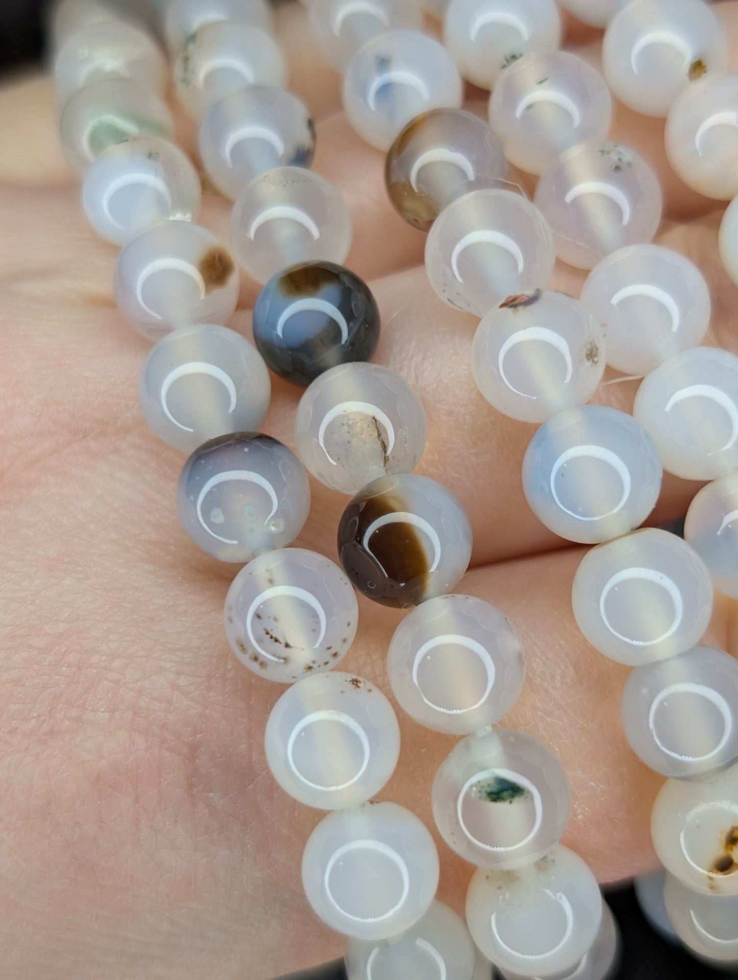 Dendritic Agate 8mm Bead Bracelet