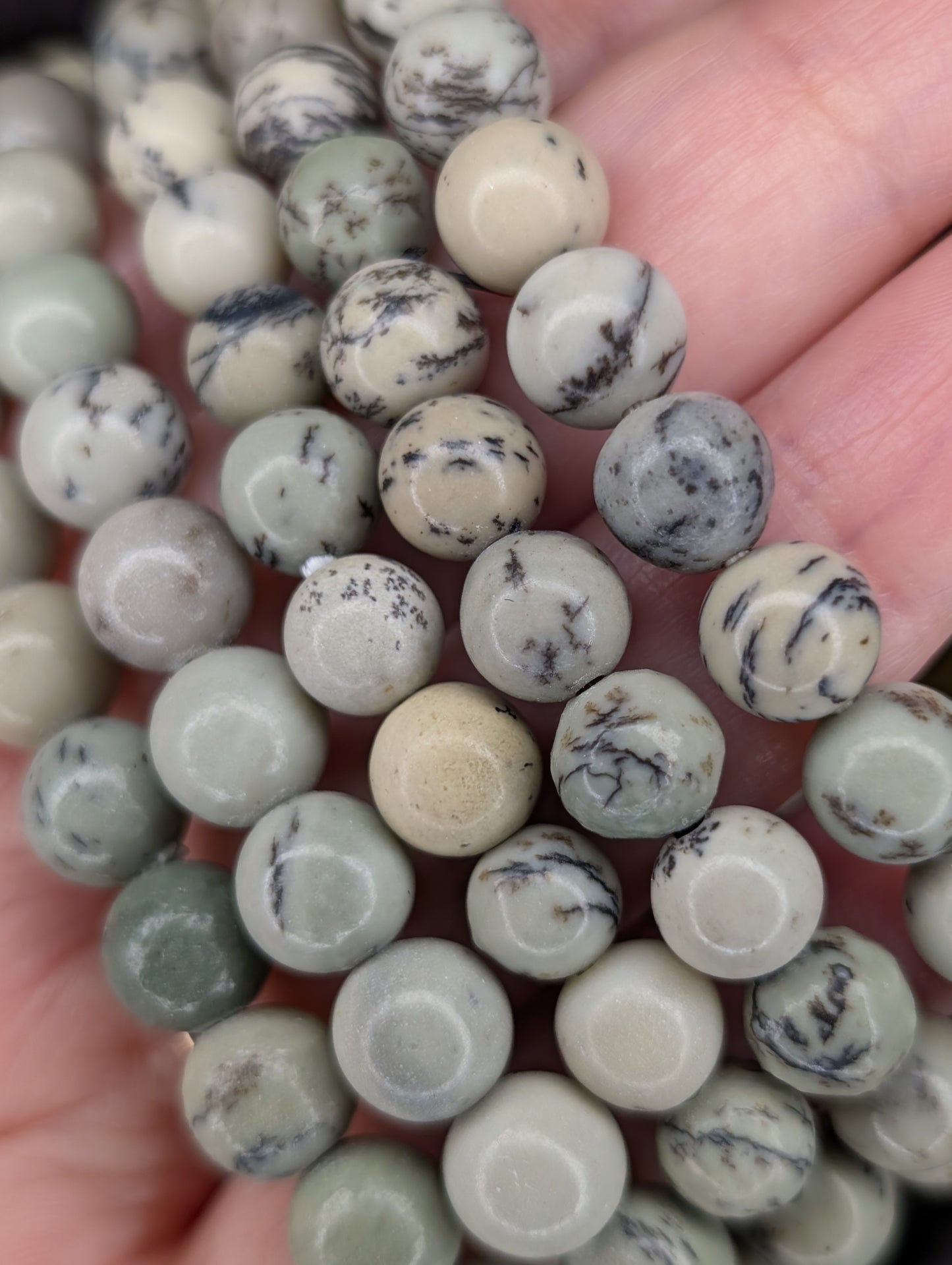 Dendritic Jasper 8mm Bead Bracelet