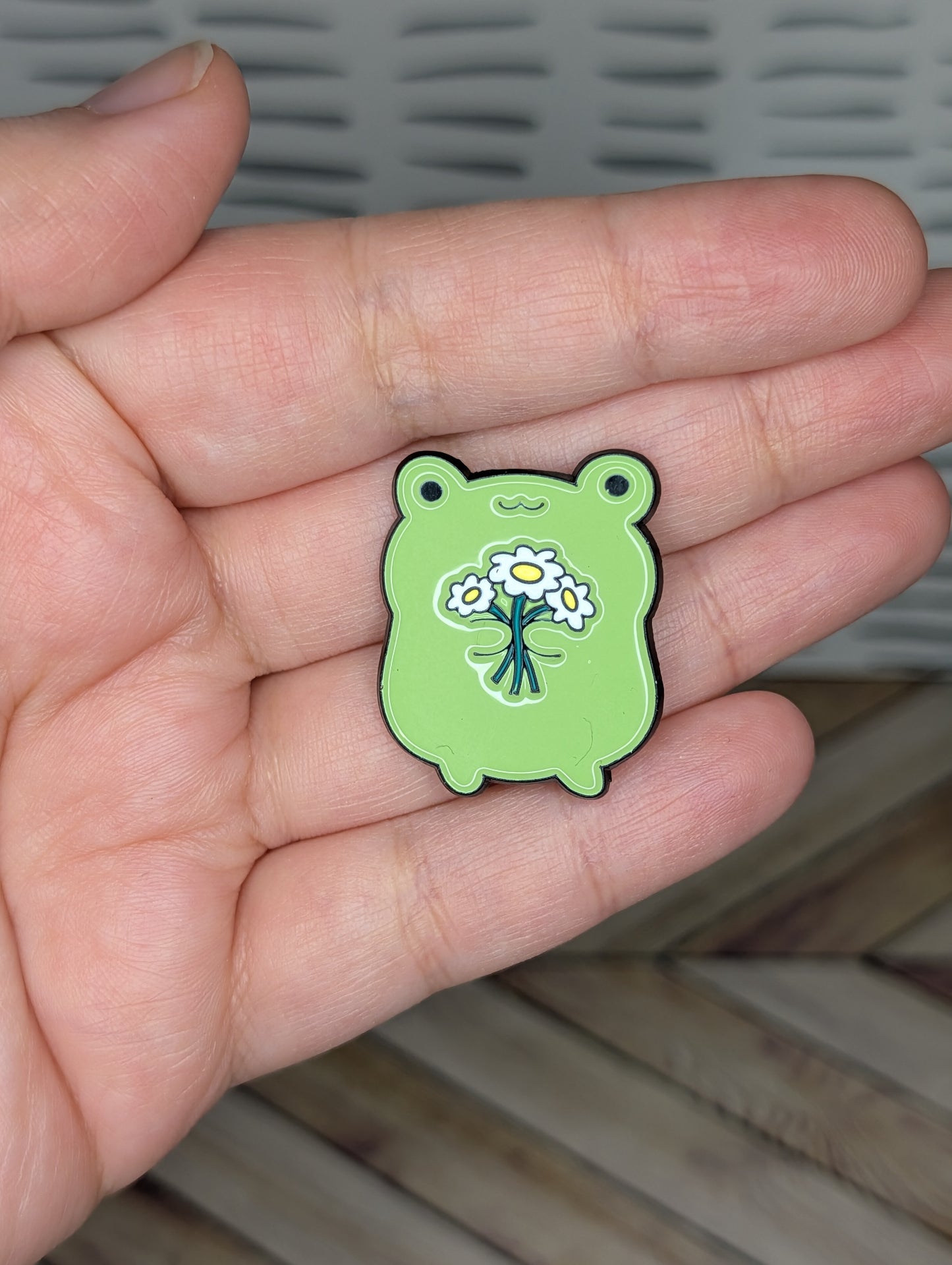 Daisy Frog Enamel Pin