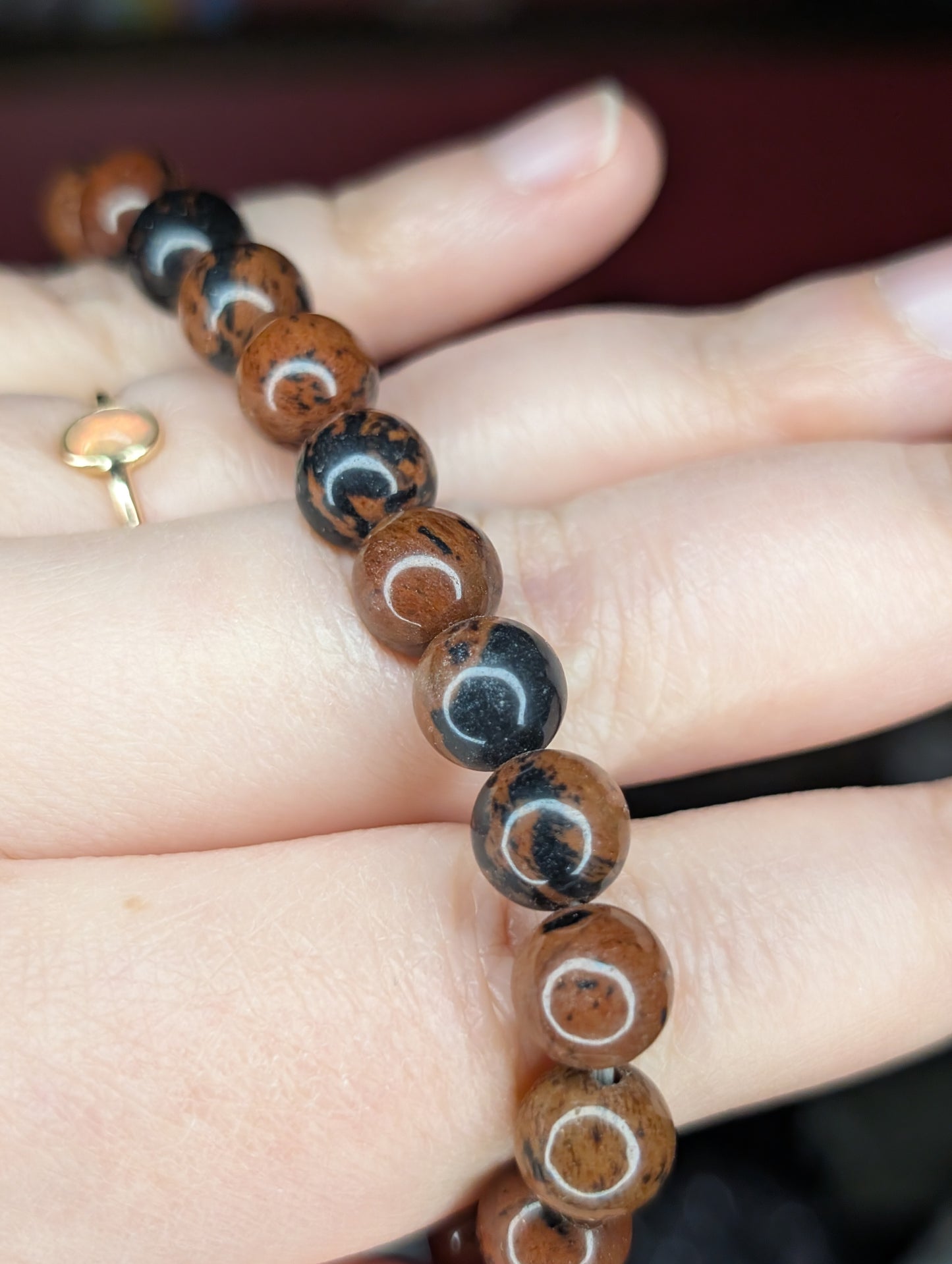 Red Mahogany Obsidian 8mm Bead Bracelet