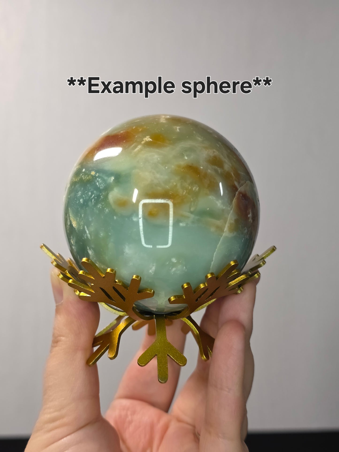 Gold Metal Snowflake Sphere Stand
