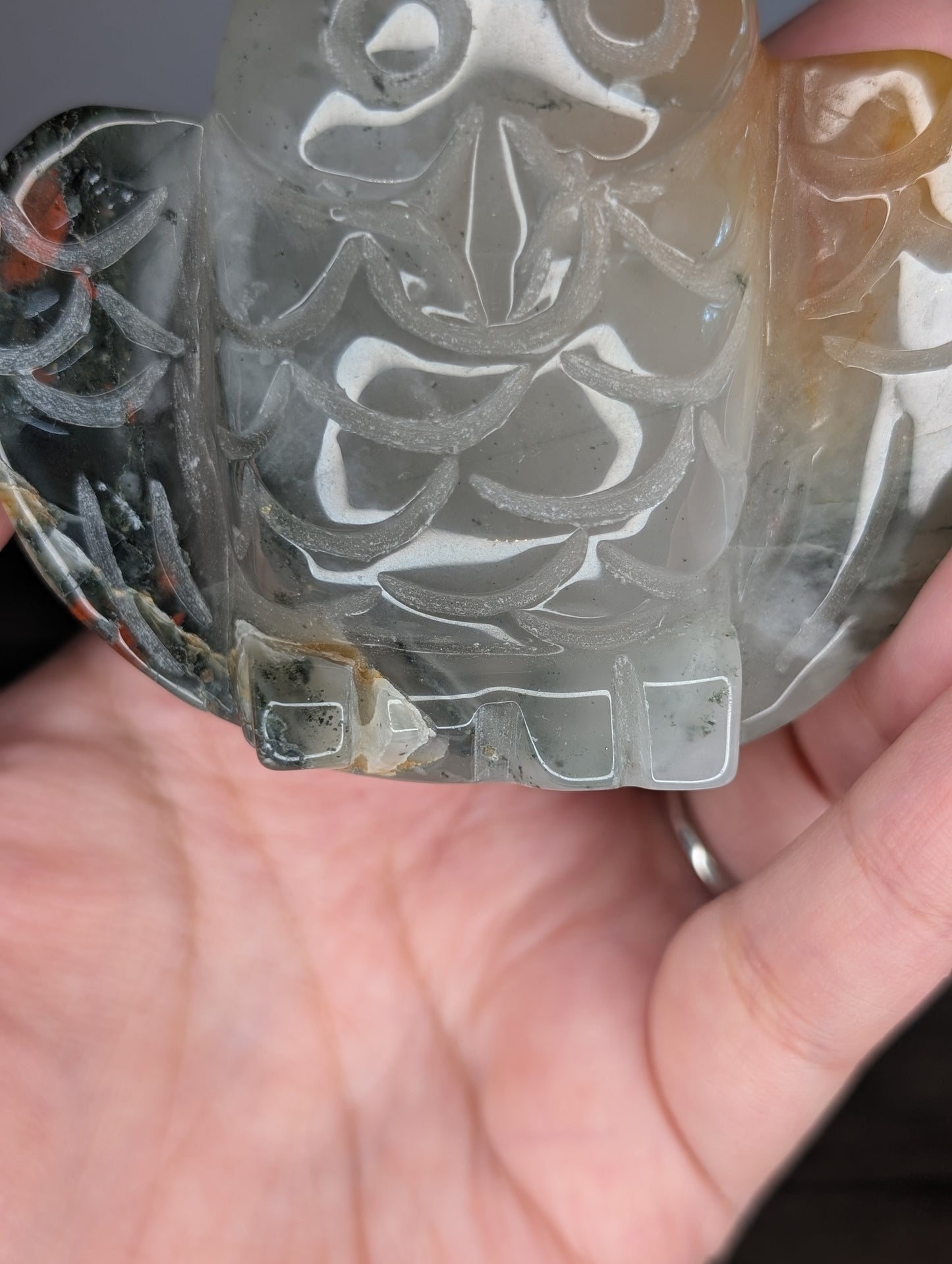 *Slight wobble* African Bloodstone Owl Carving