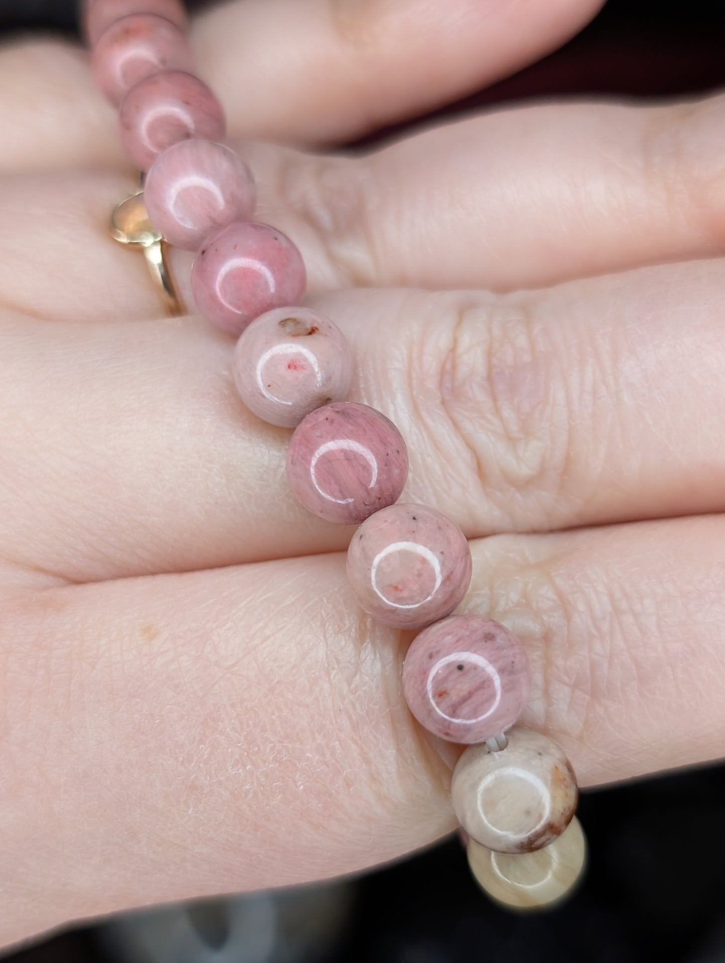Pink Petrified Wood 8mm Bead Bracelet