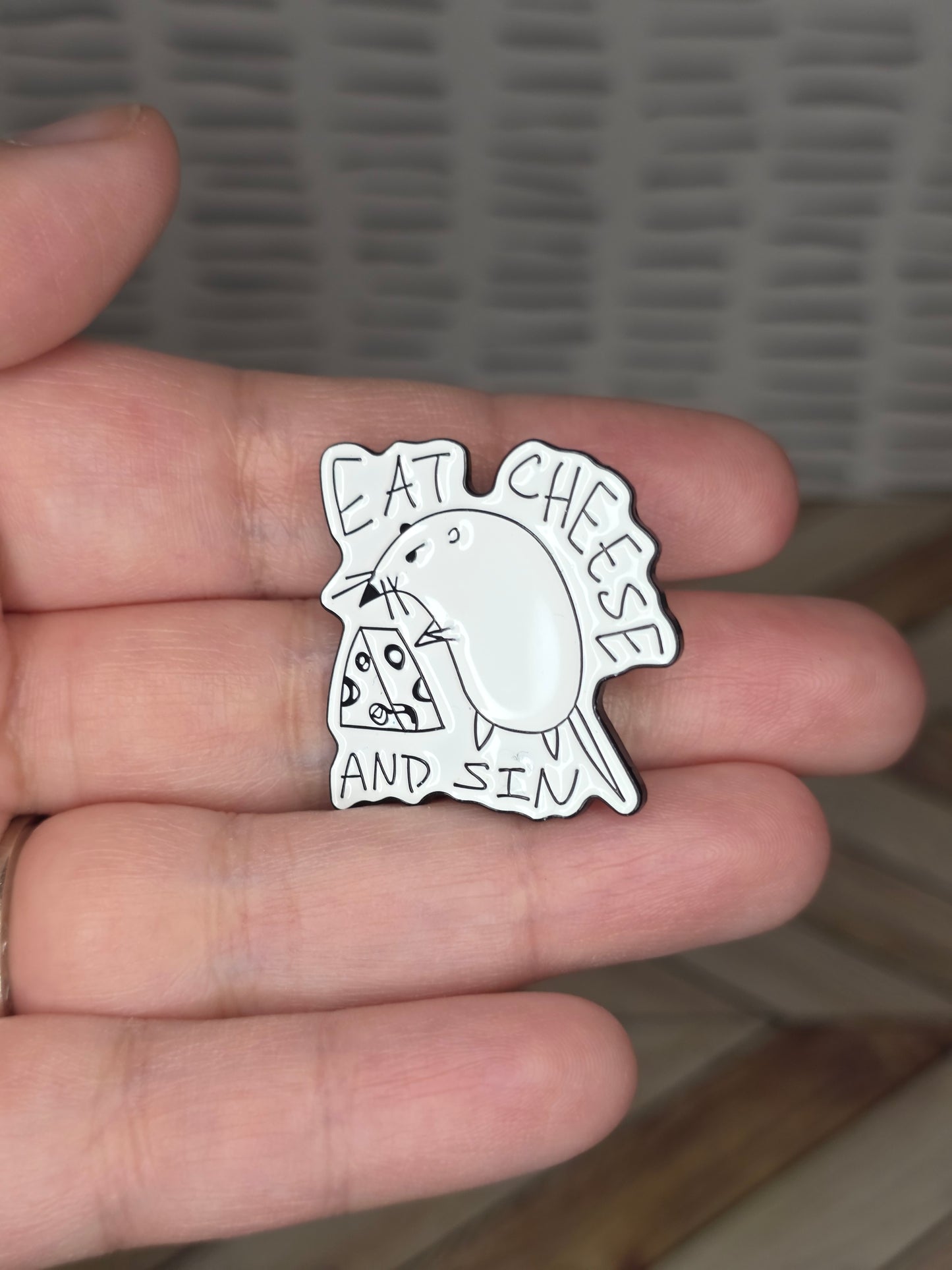 Eat Cheese Enamel Pin