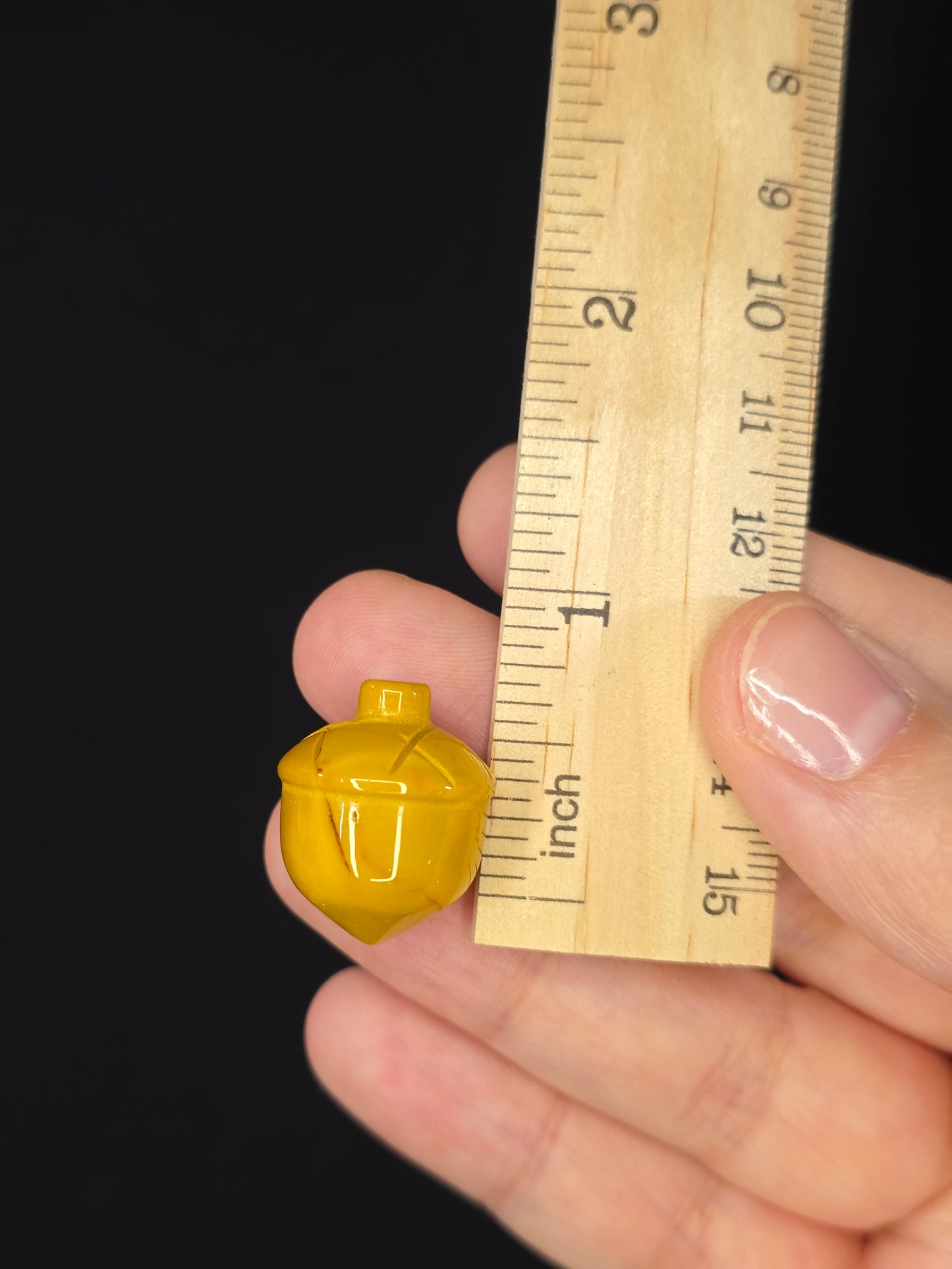 Mini Yellow Mookaite Acorn Carving