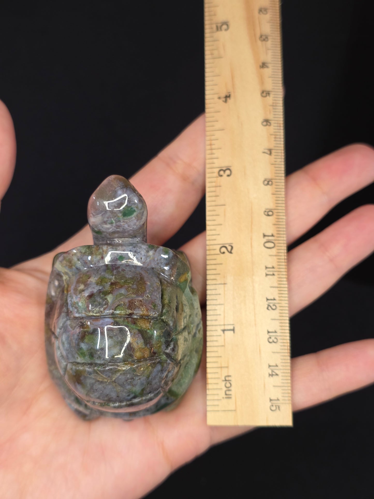 Sea Jasper Turtle Carving
