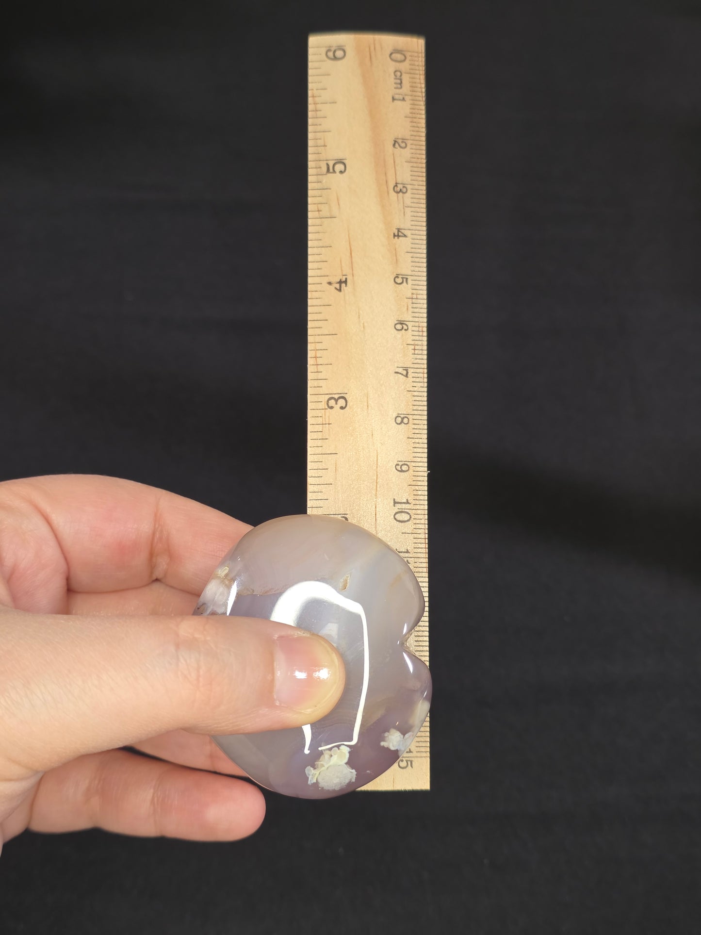 Flower Agate Heart Carving