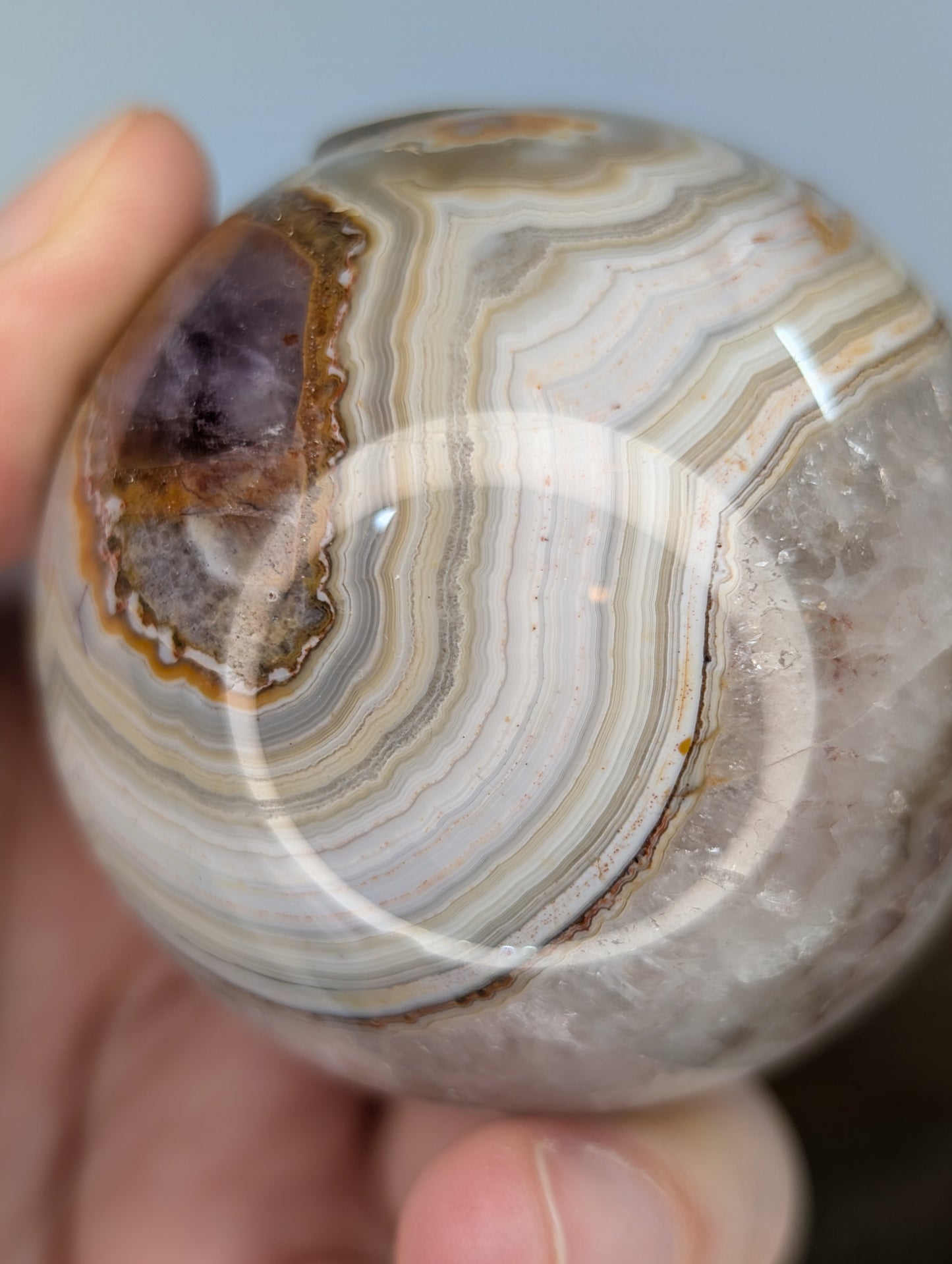 Amethyst x Crazy Lace Agate Sphere (P70)