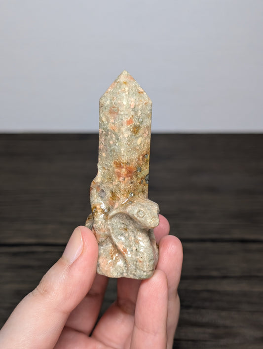 Blossom Jasper w/ Pyrite Cobra Tower