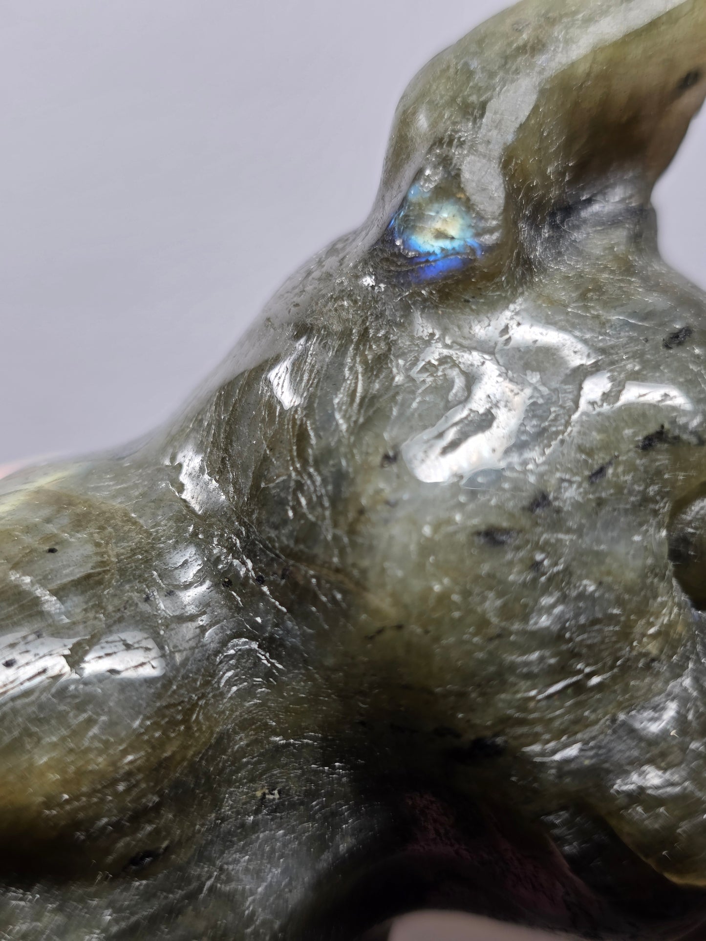Labradorite Frenchie Carving