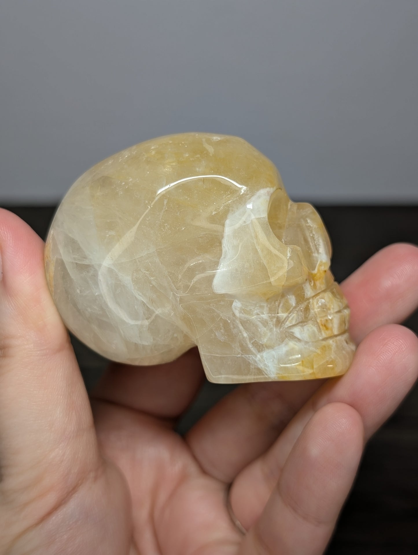 Golden Healer Skull Carving