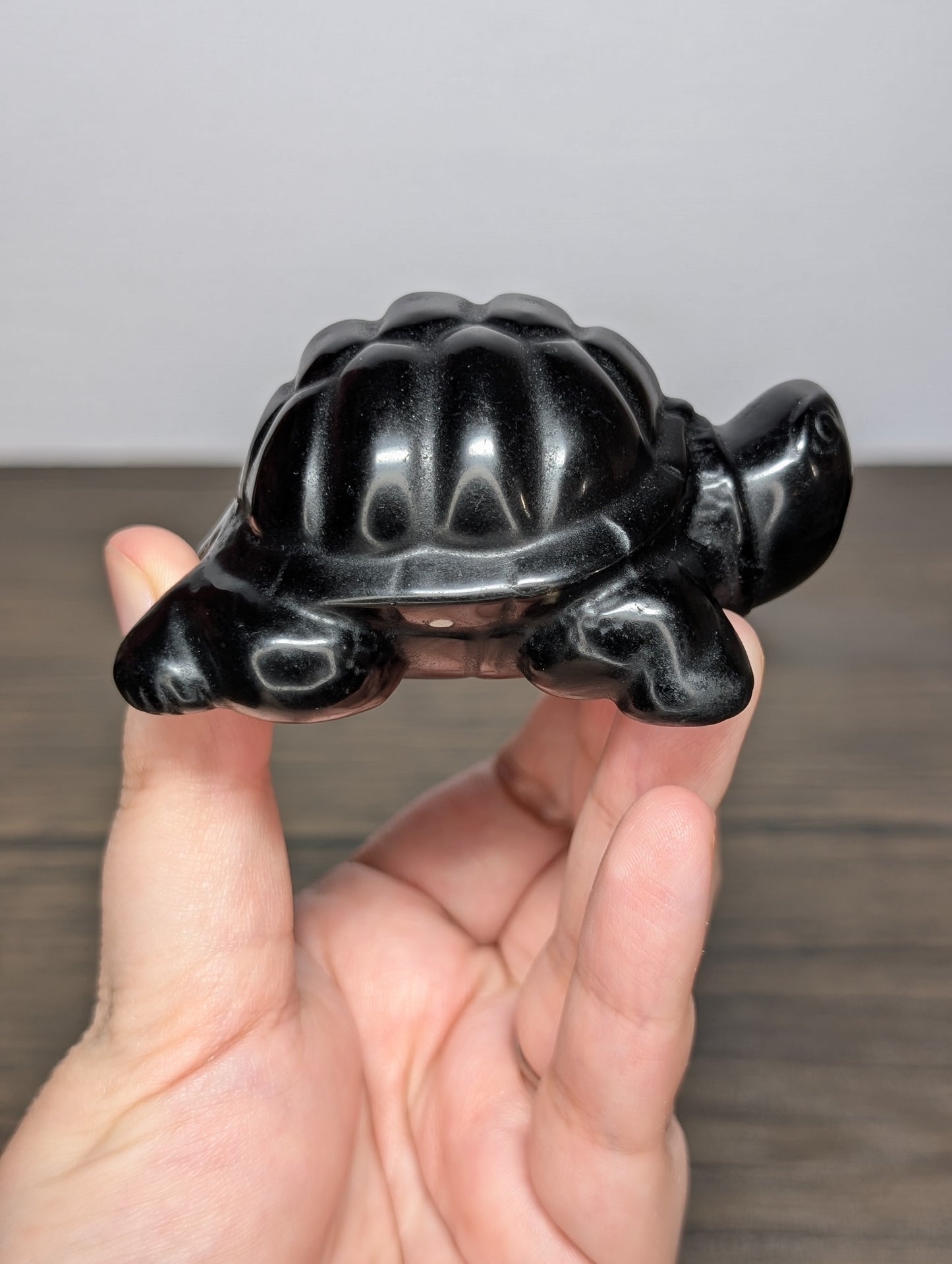 Black Obsidian Turtle Carving