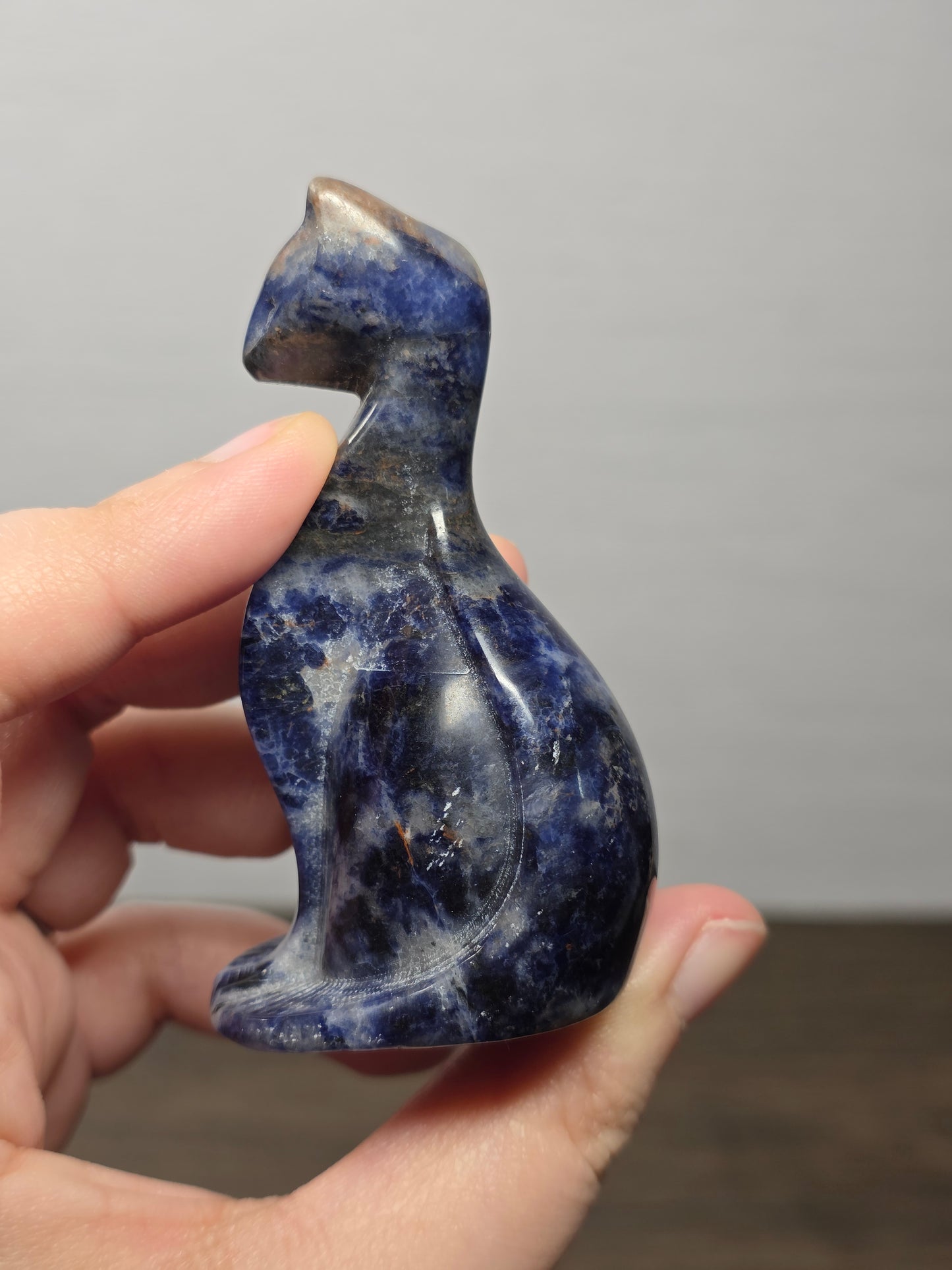 Sodalite Cat Carving