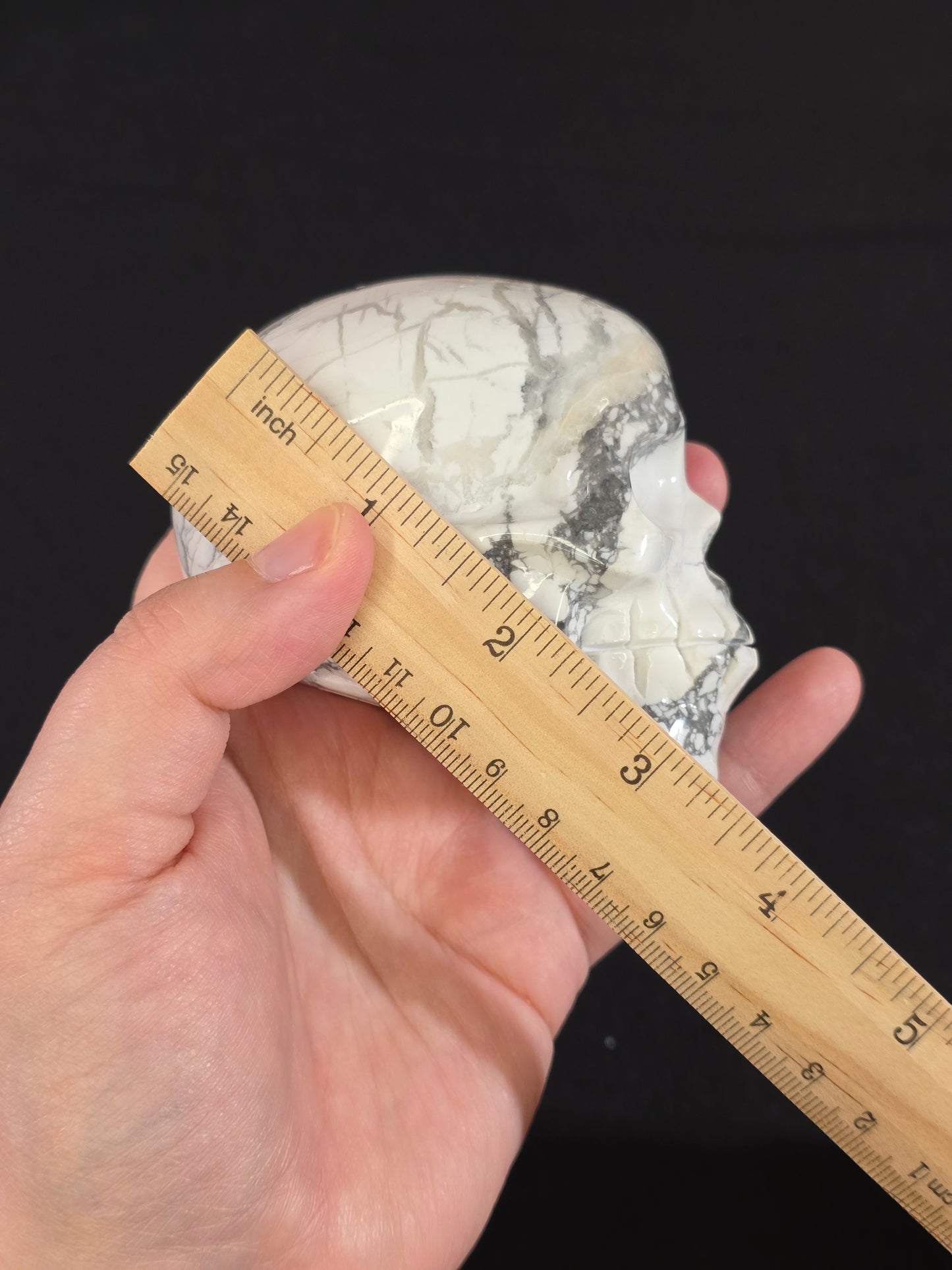White Howlite Skull Carving