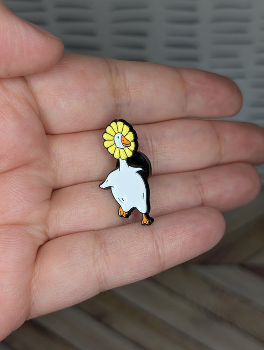 Flower Duck Enamel Pin