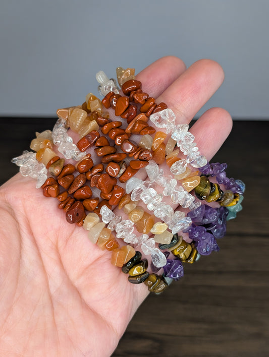 Chakra~Rainbow Crystal Chip Bracelet