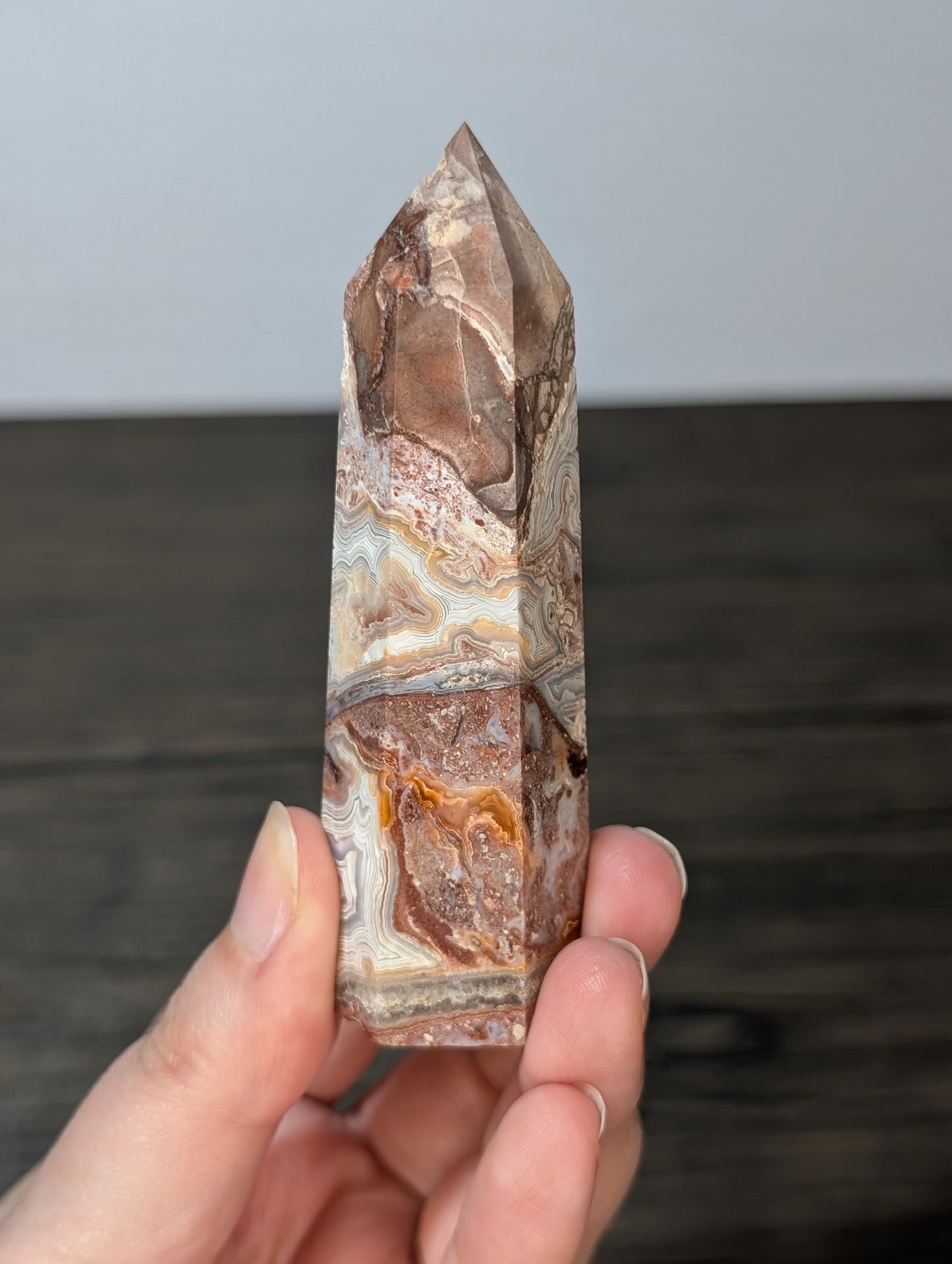 Red Mexican Crazy Lace Agate Tower