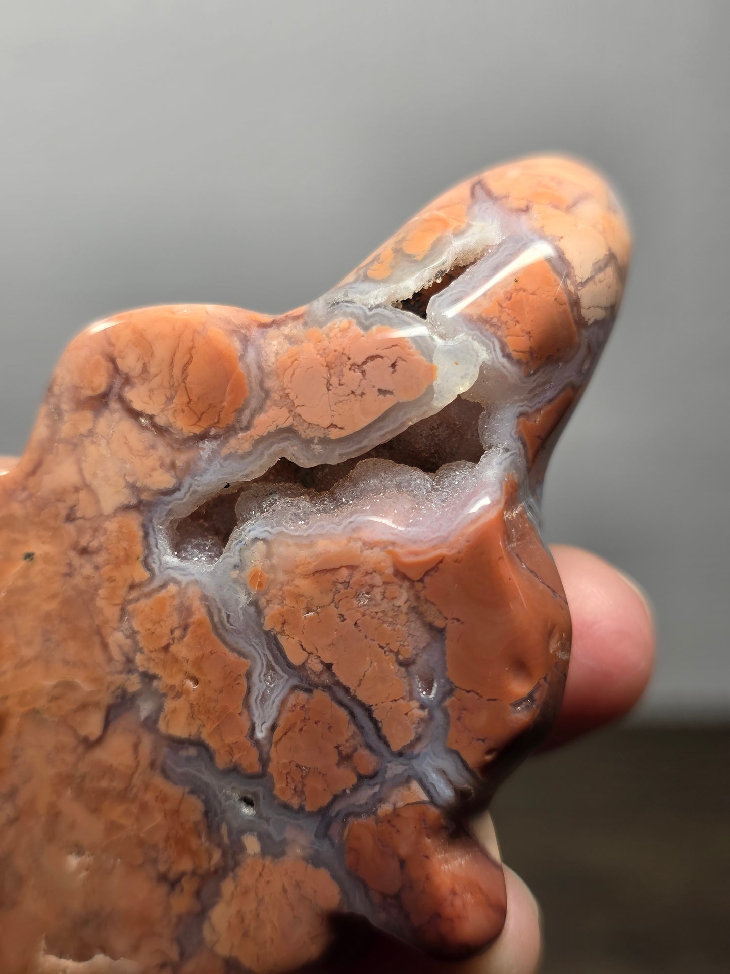 Pink Agate Turtle Carving