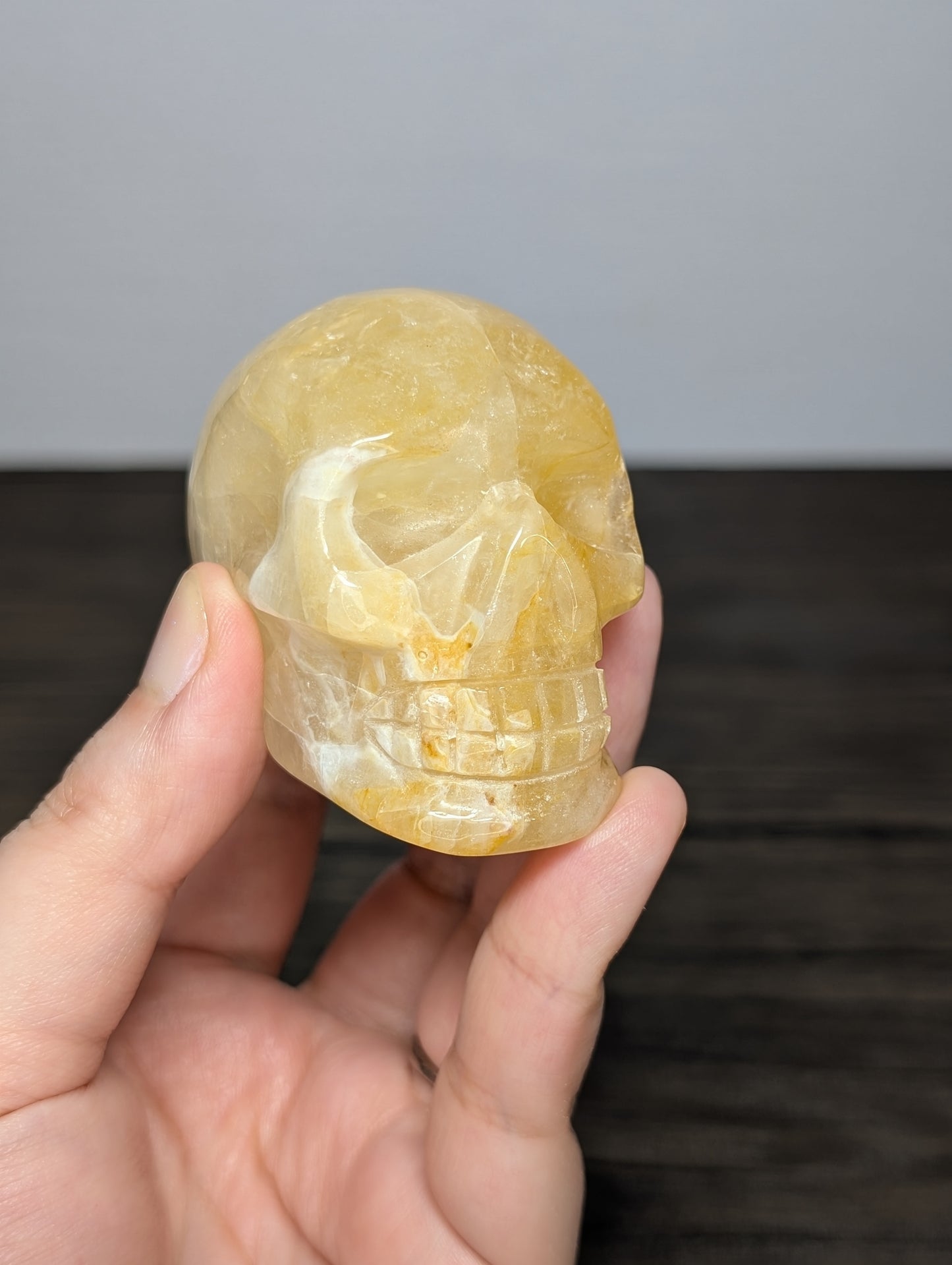 Golden Healer Skull Carving