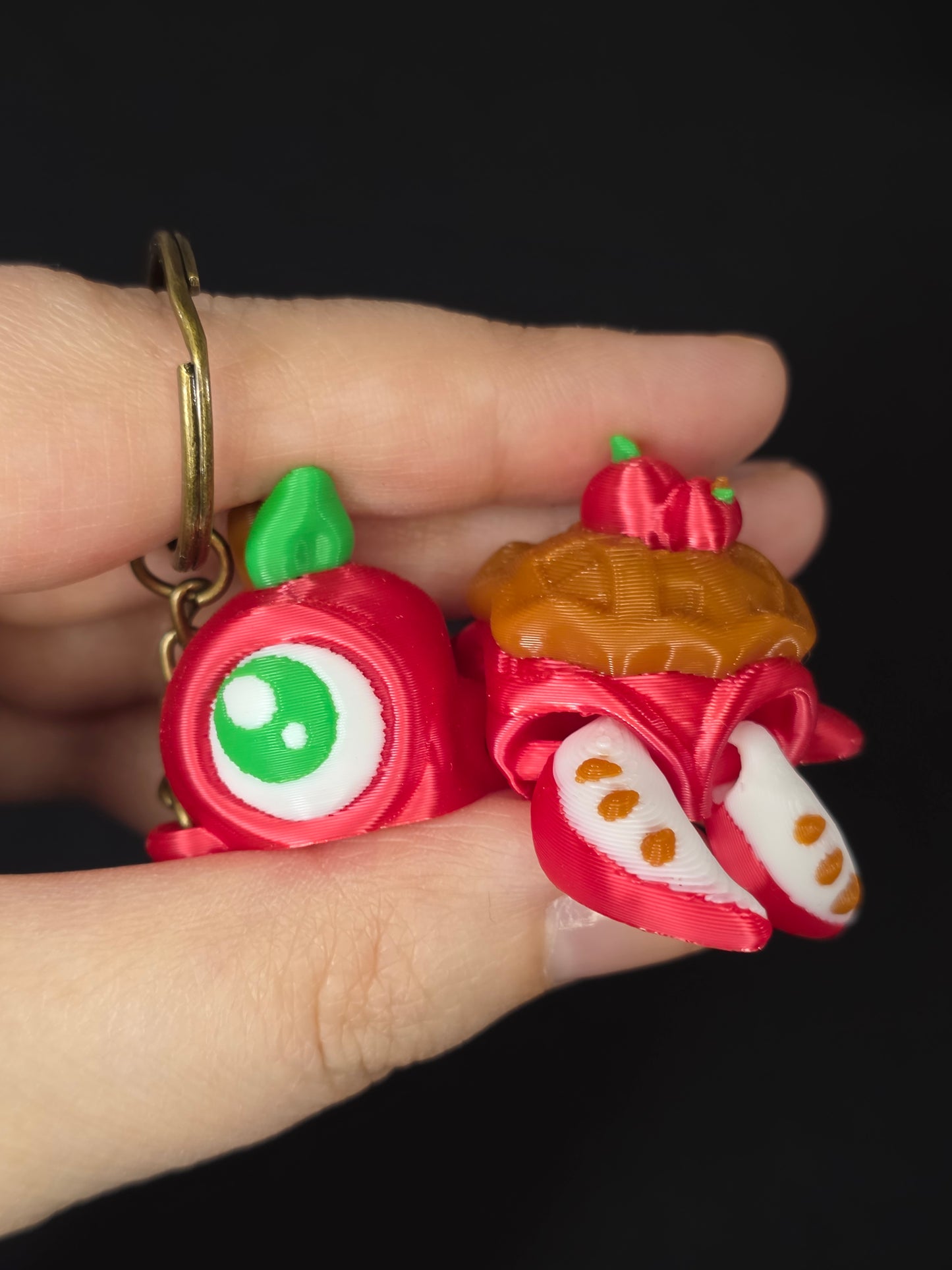 3D Printed Apple Pie Turtle Keychain