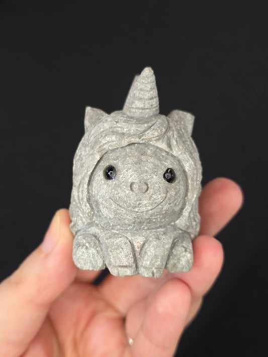 Pet Rock Unicorn Carving