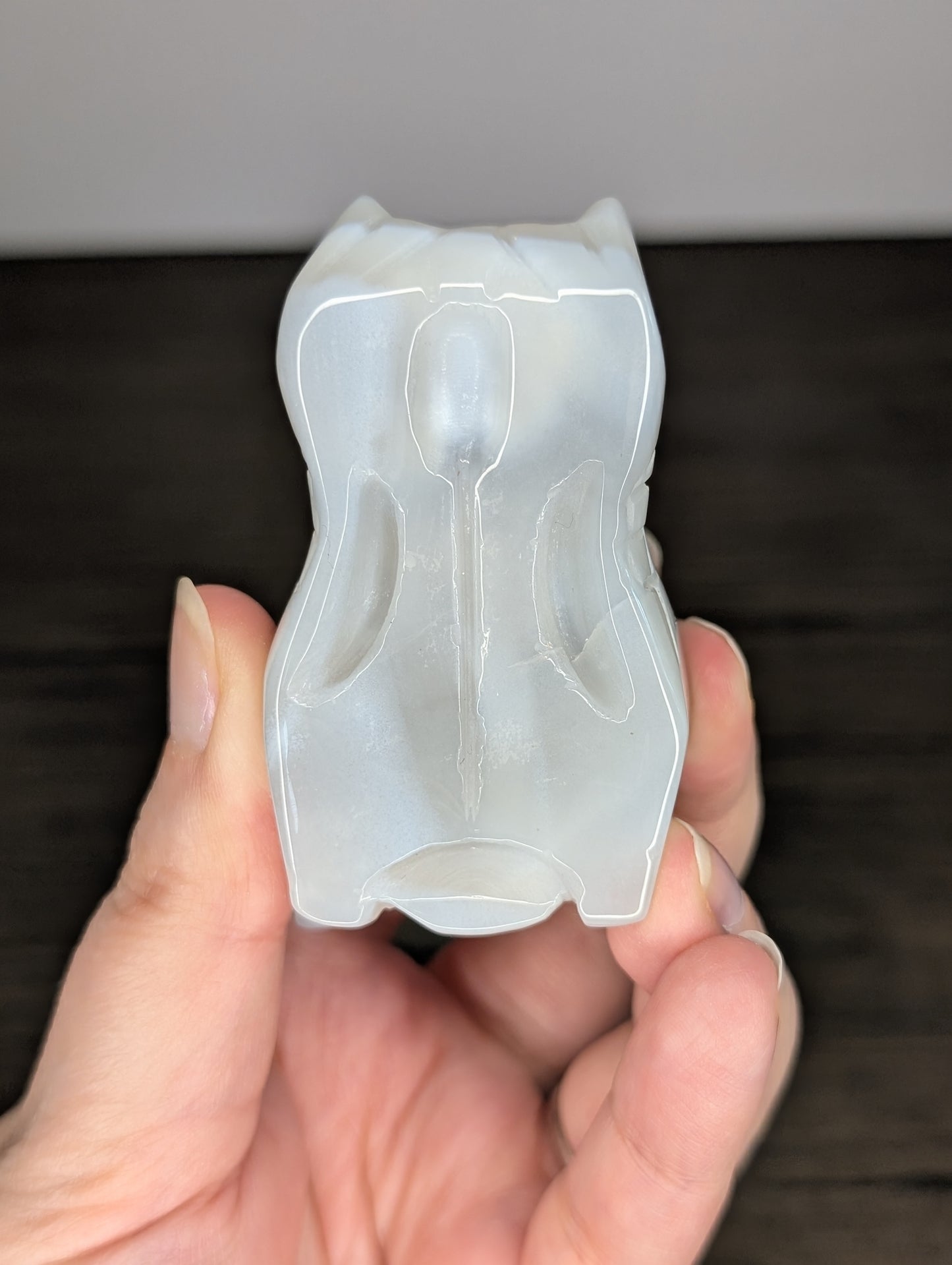 Banded Druzy Agate Dragon Head Carving