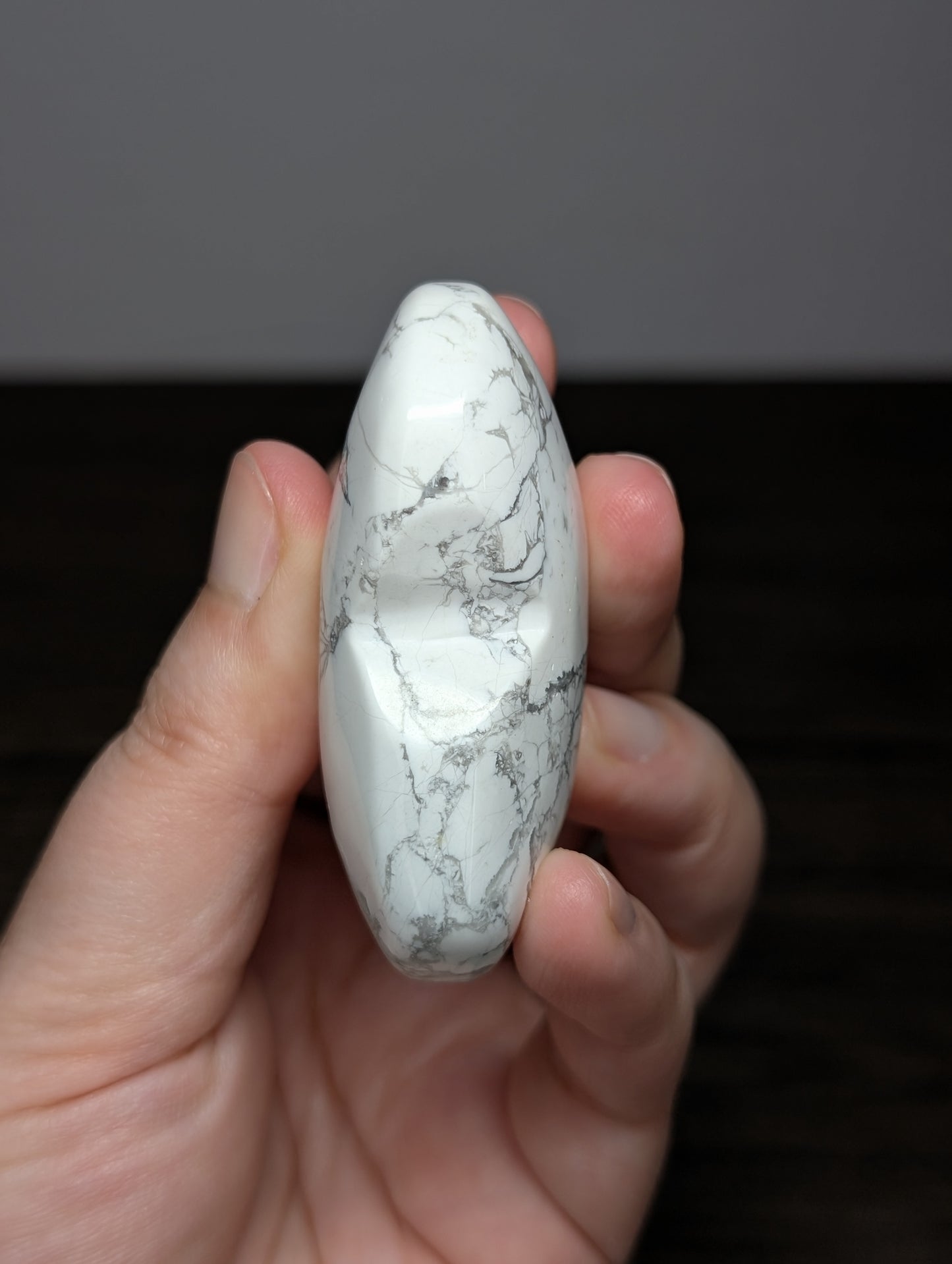 White Howlite Heart Carving