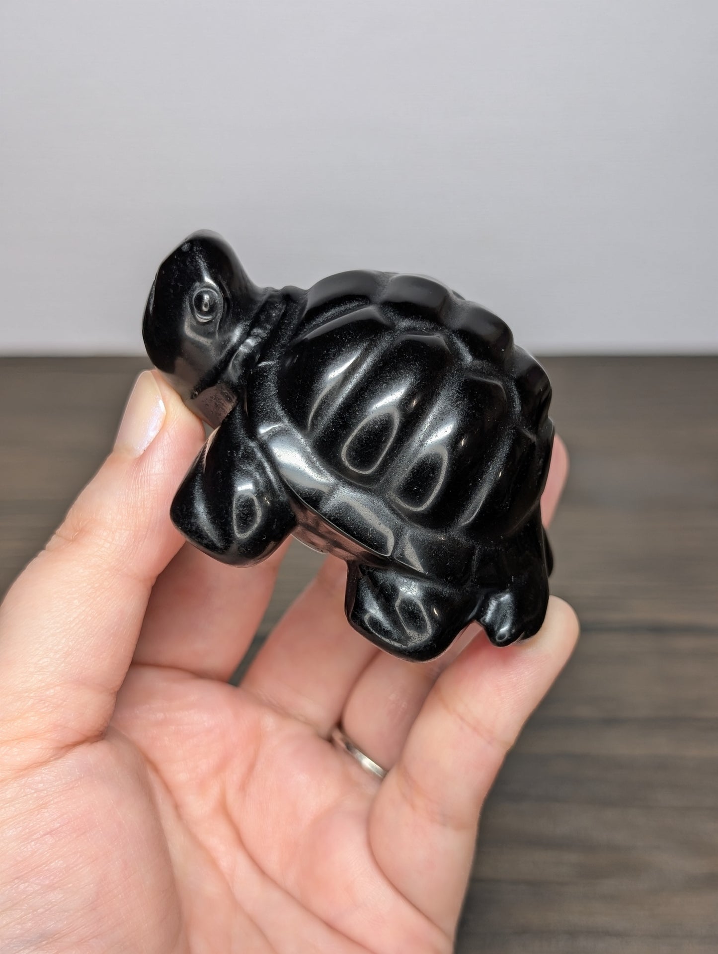 Black Obsidian Turtle Carving