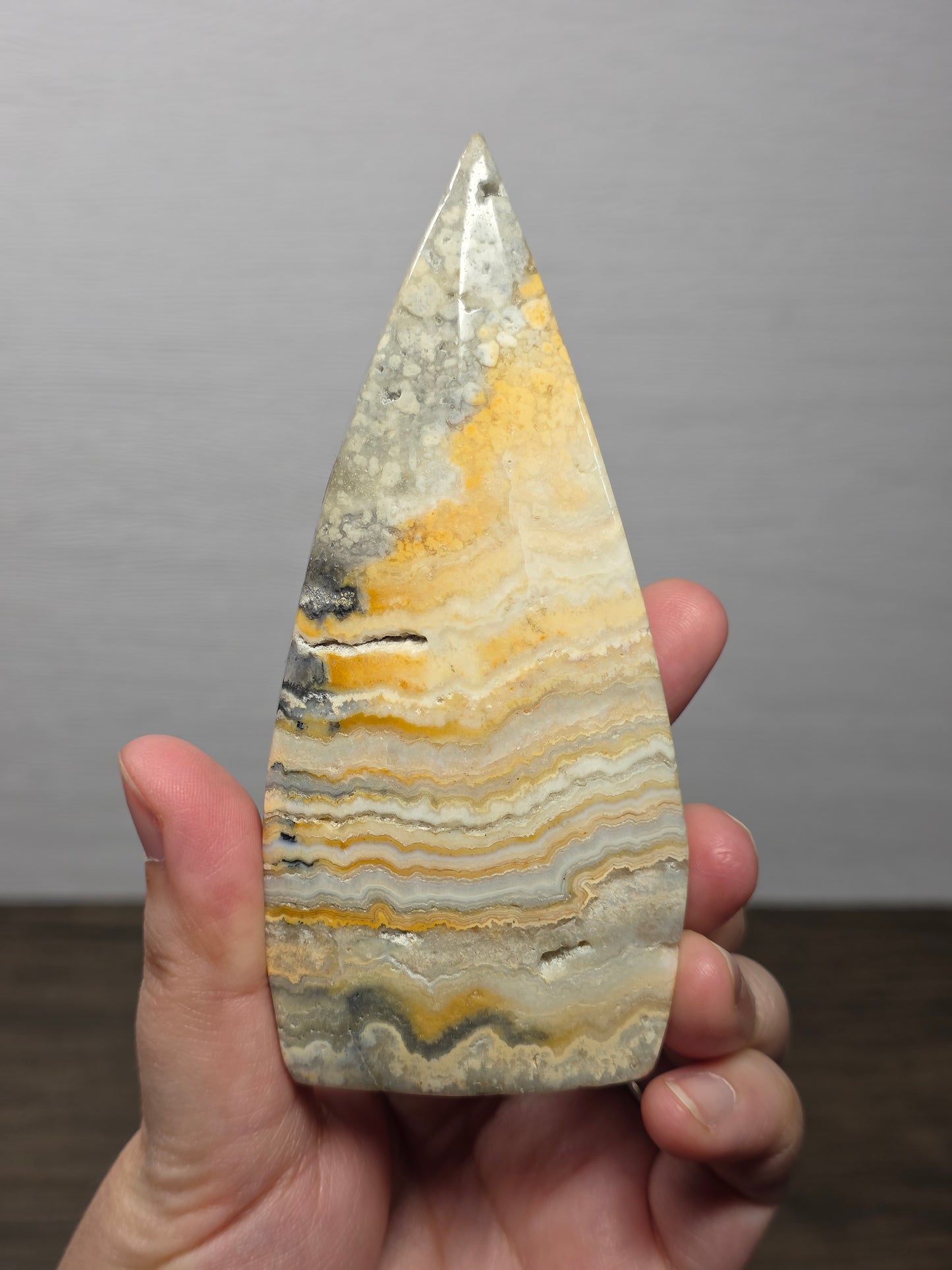 Yellow Crazy Lace Agate Teardrop/Flame Point