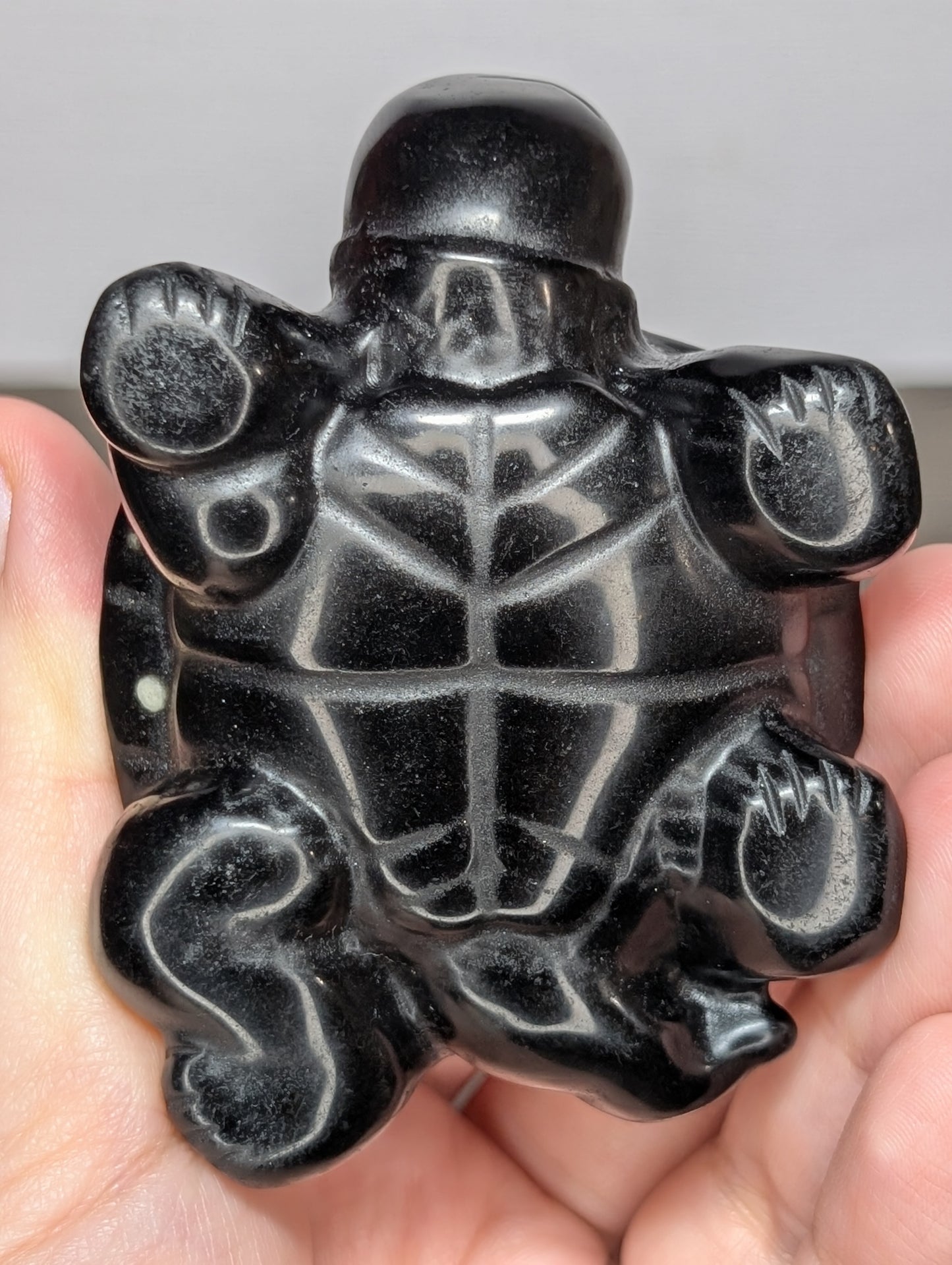 Black Obsidian Turtle Carving