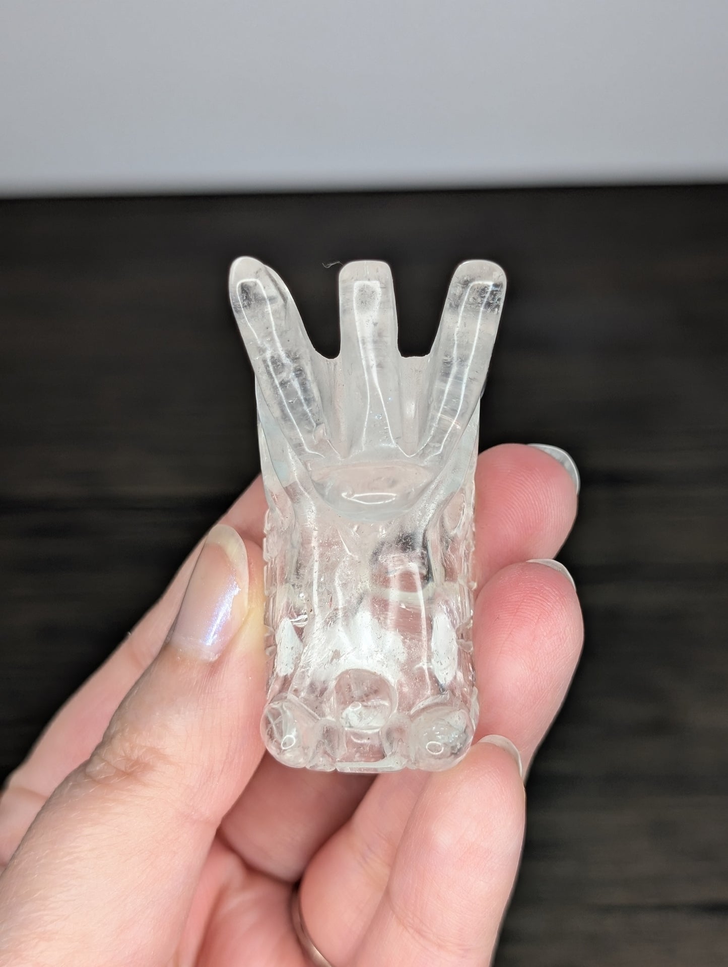 Clear Quartz Dragon Head Carving