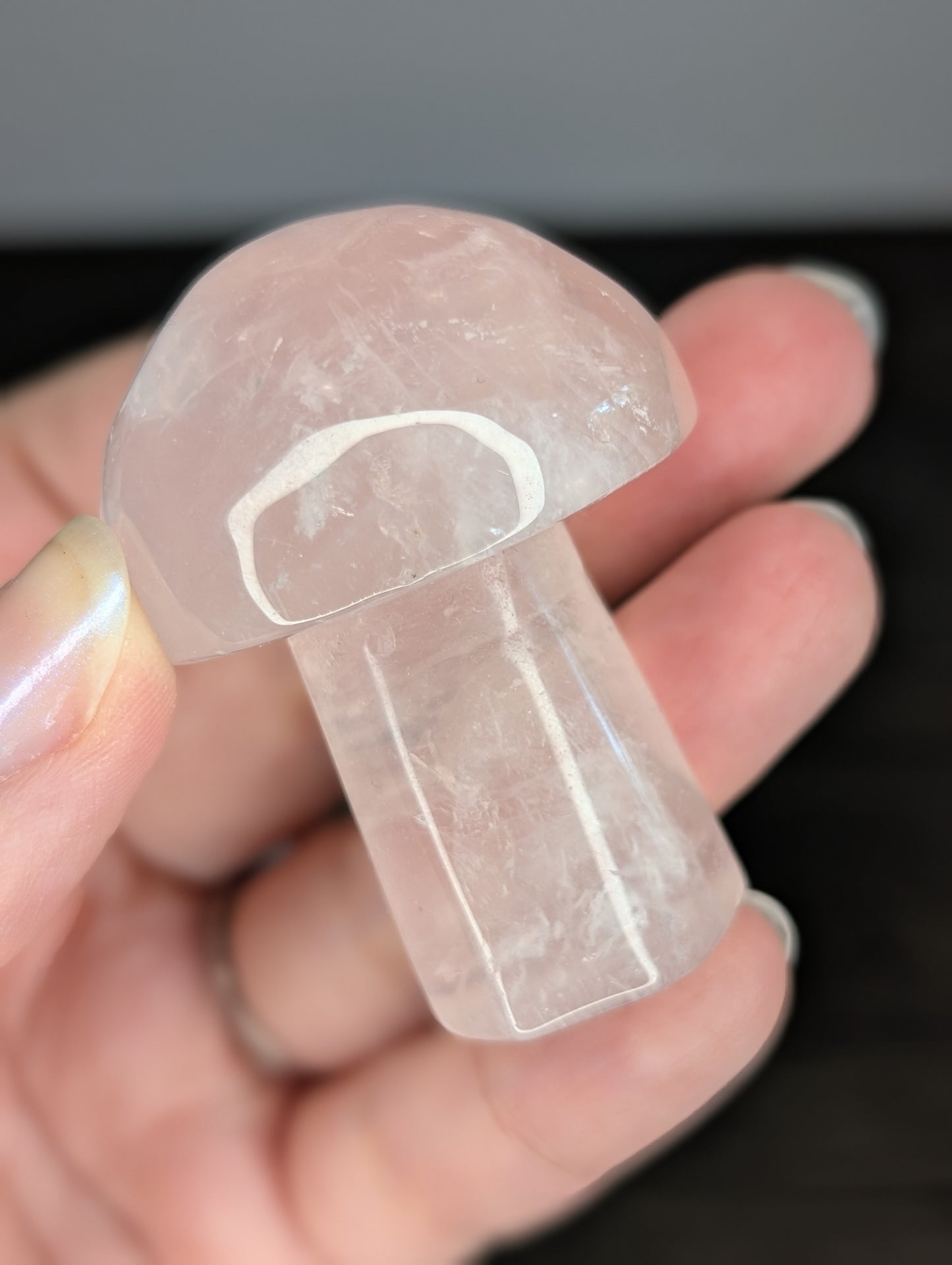 Rose Quartz Mushroom Carving