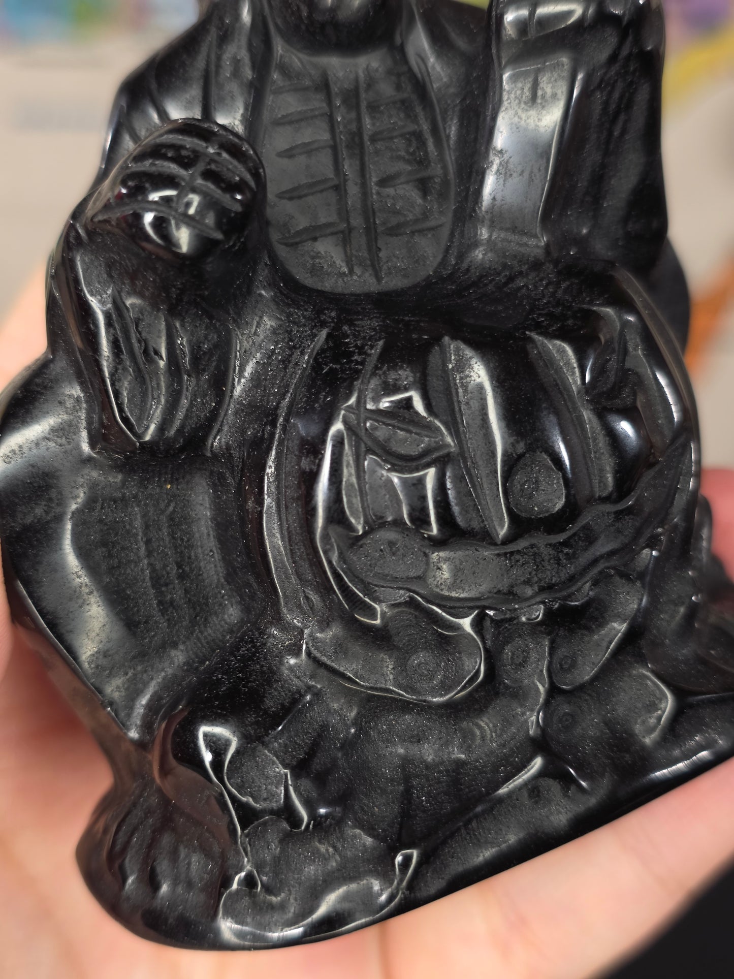 Black Obsidian Grim Reaper w/ Pumpkin Carving