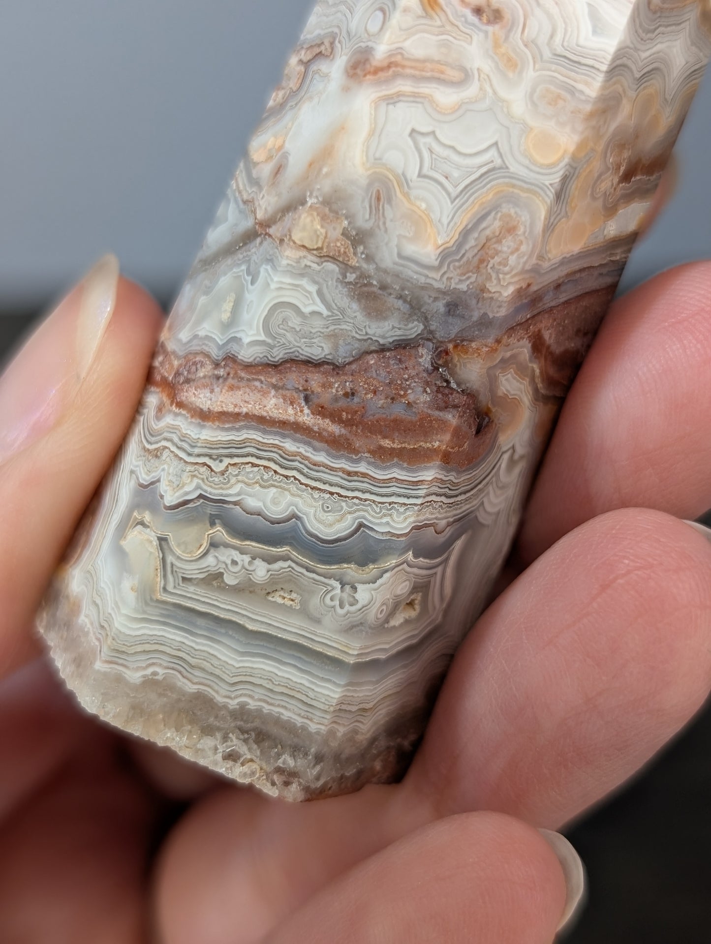 Red Mexican Crazy Lace Agate Tower