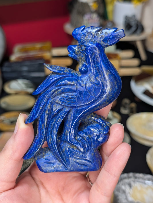 Lapis Lazuli Rooster Carving