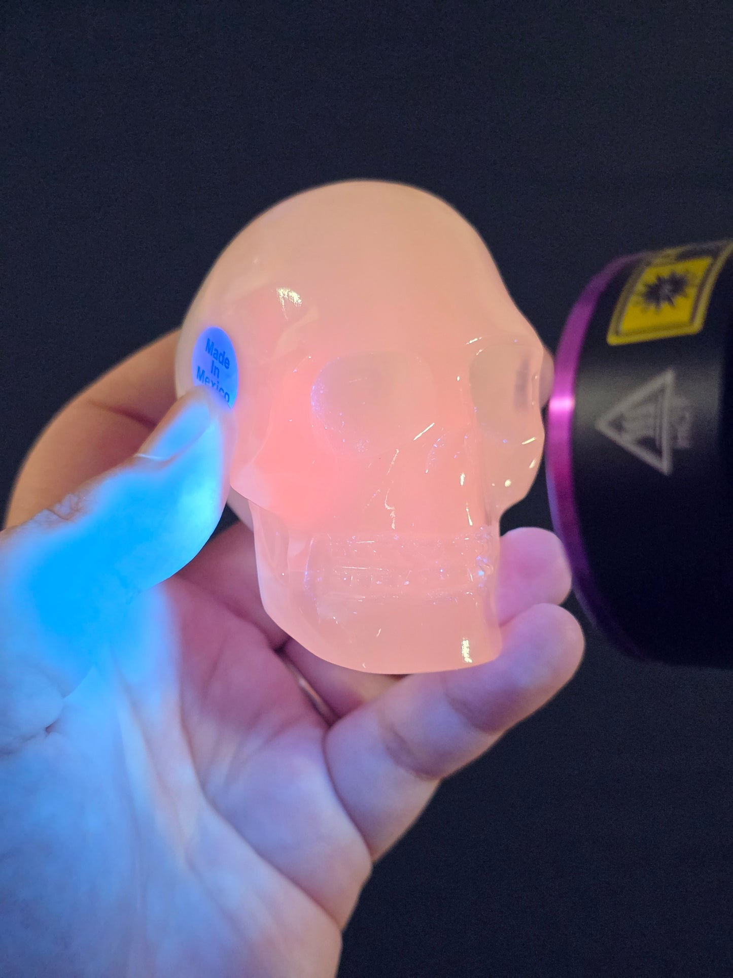 Mexican Green Calcite Skull Carving