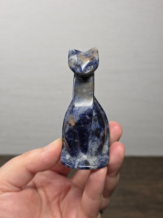 Sodalite Cat Carving