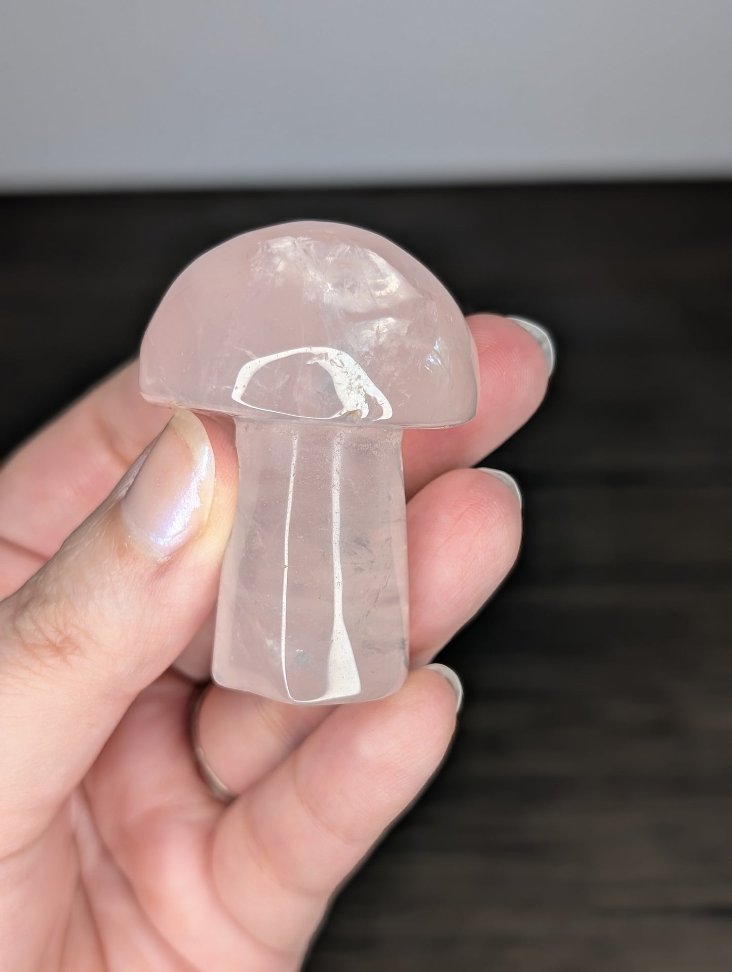 Rose Quartz Mushroom Carving