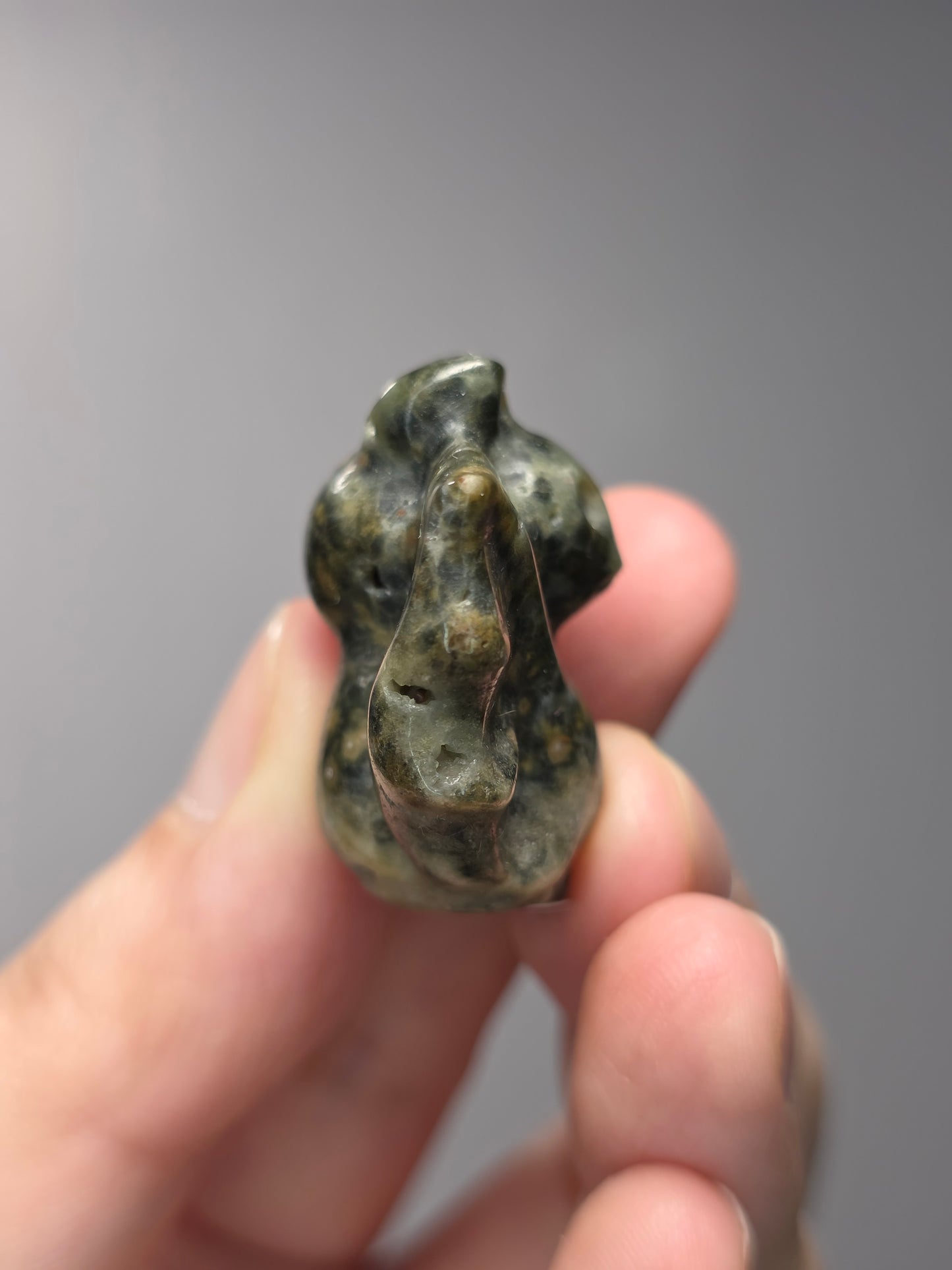 Druzy Sea Jasper Bat Carving