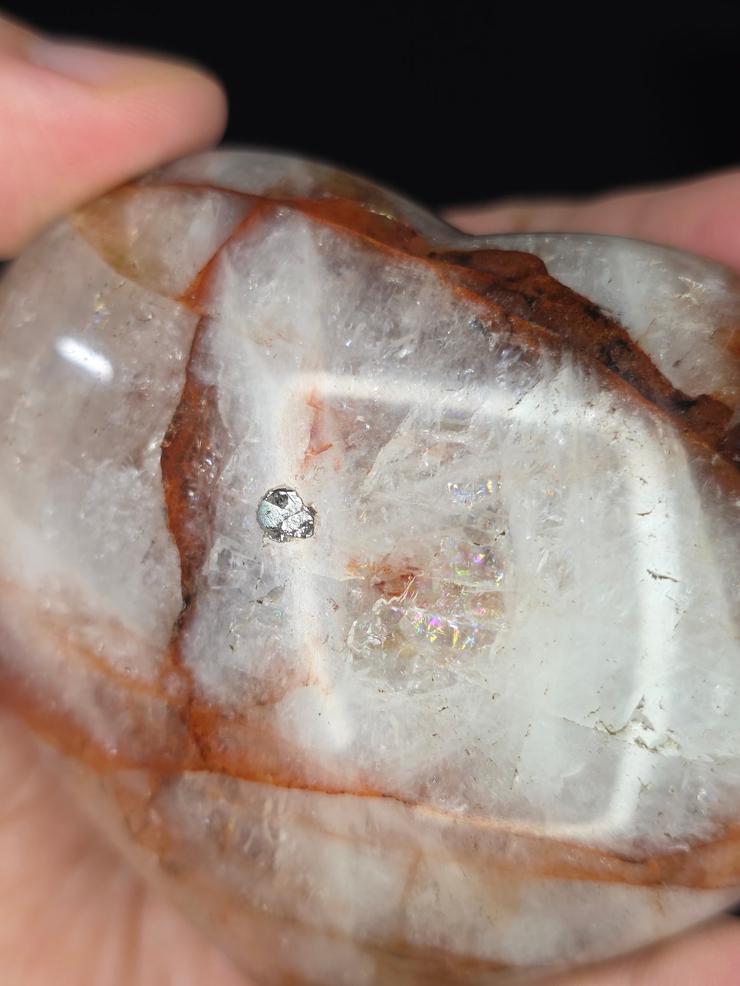 Fire Quartz Heart Carving