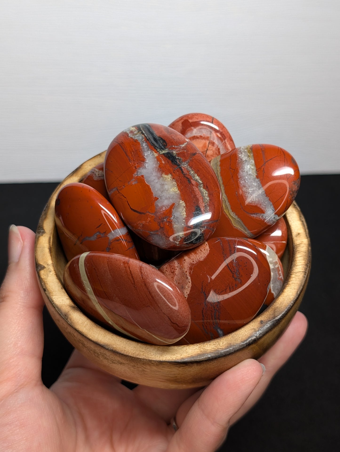 Red Jasper palm stone
