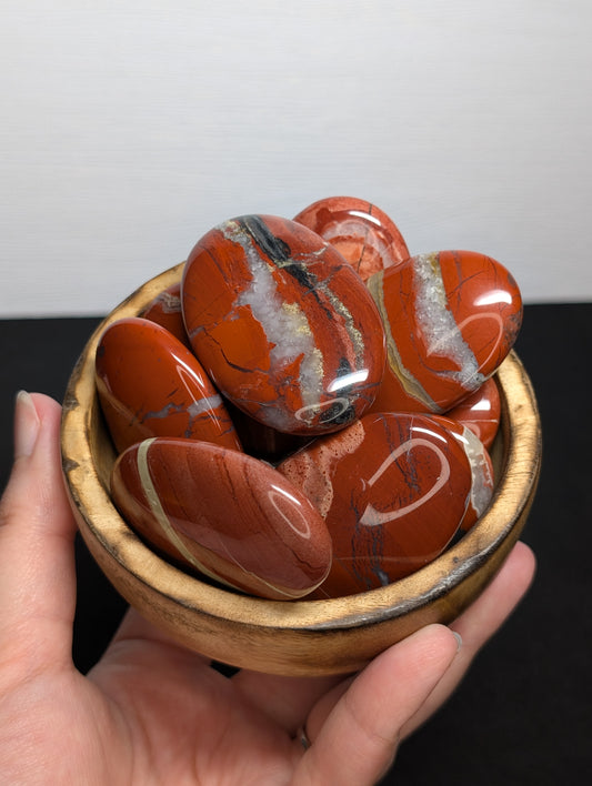 Red Jasper palm stone