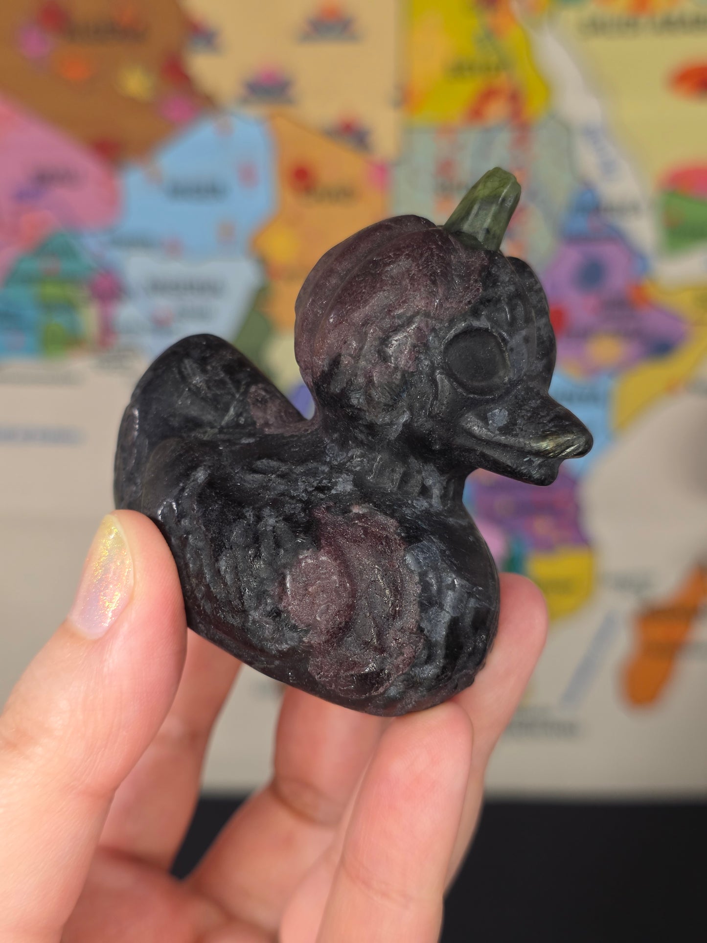 Garnet x Arfvedsonite Zombie Pumpkin Duck Carving