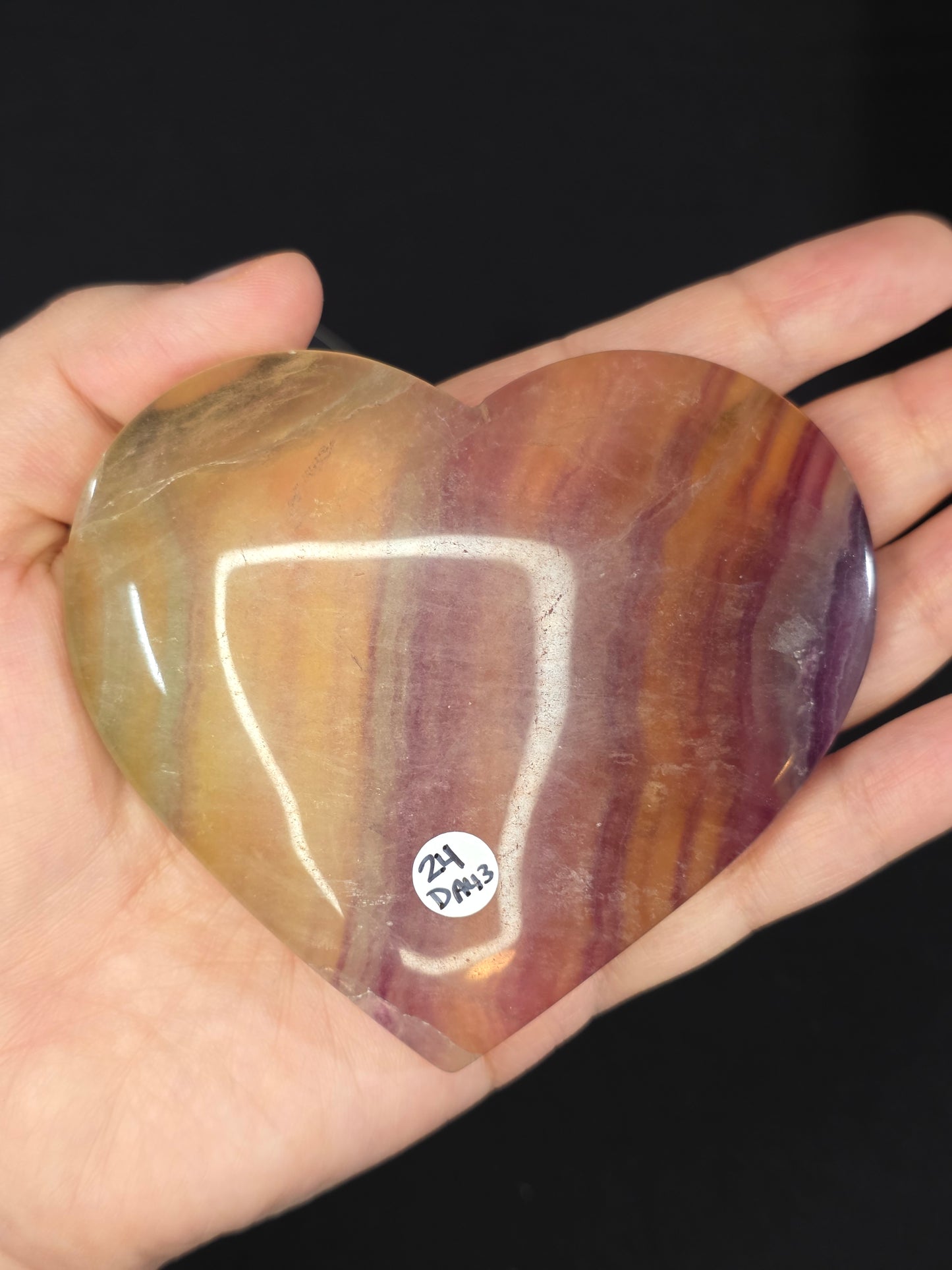 Candy Fluorite Heart Carving